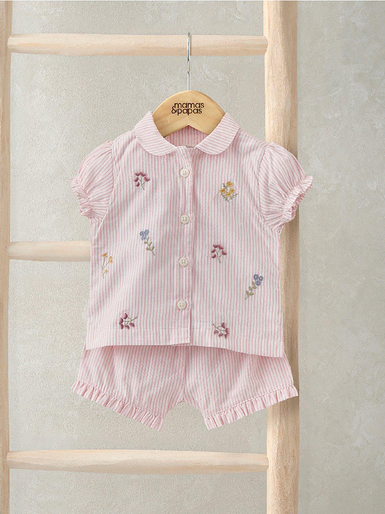 mamas-papas-baby-girls-floral-embroidered-woven-pyjamas-pink
