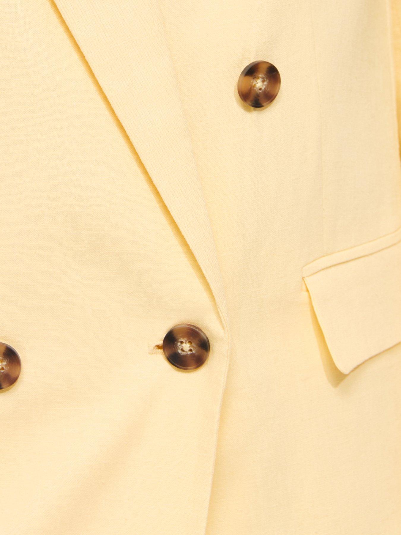 Image 5 of 5 of New Look Light Yellow Linen Blend Blazer