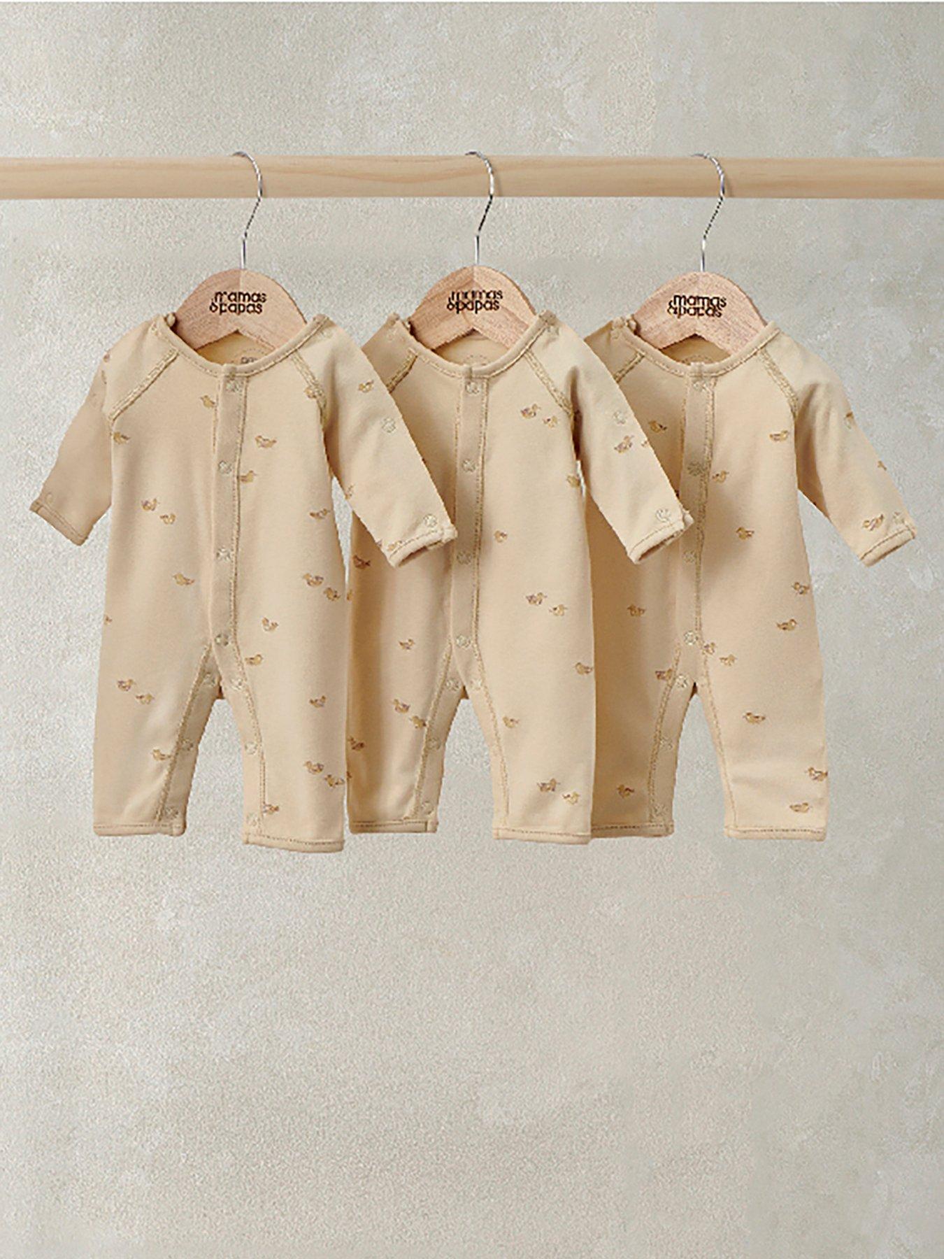 Mamas & Papas Baby Unisex 3 Pack Duckling Premature Rompers - Multi