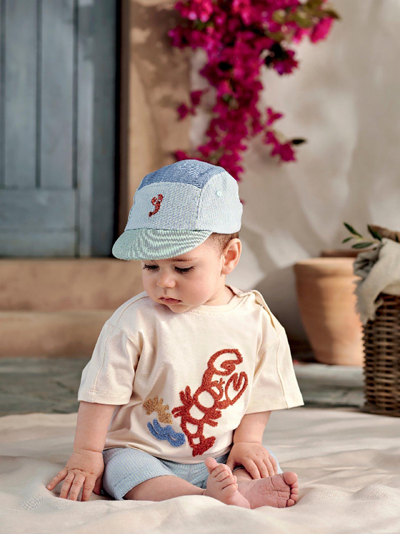 Mamas & Papas Baby Boys Colour Block Stripe Cap - Blue