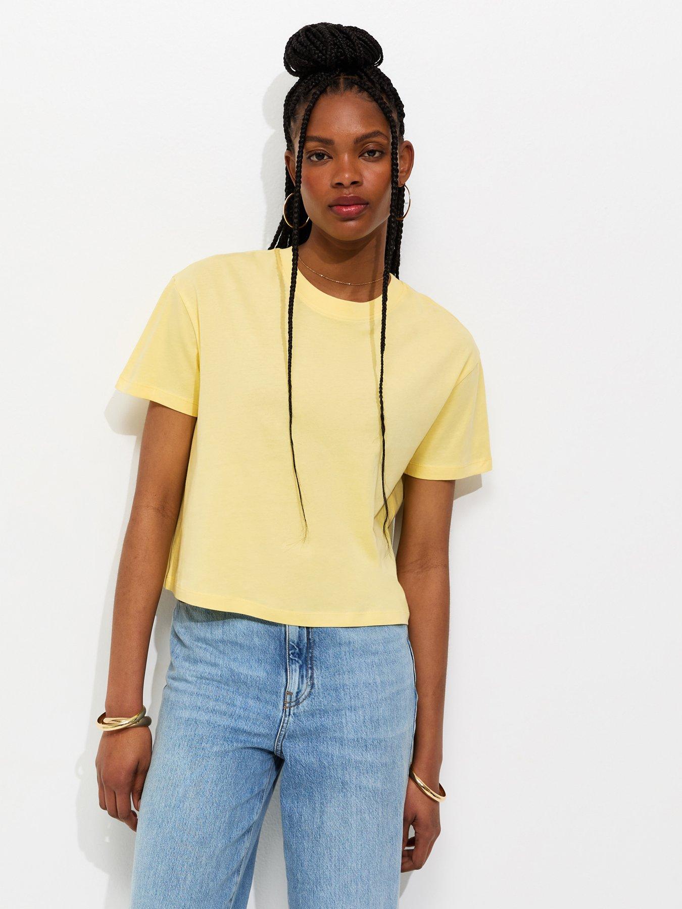 New Look Cotton Boxy Fit T-Shirt - Light Yellow