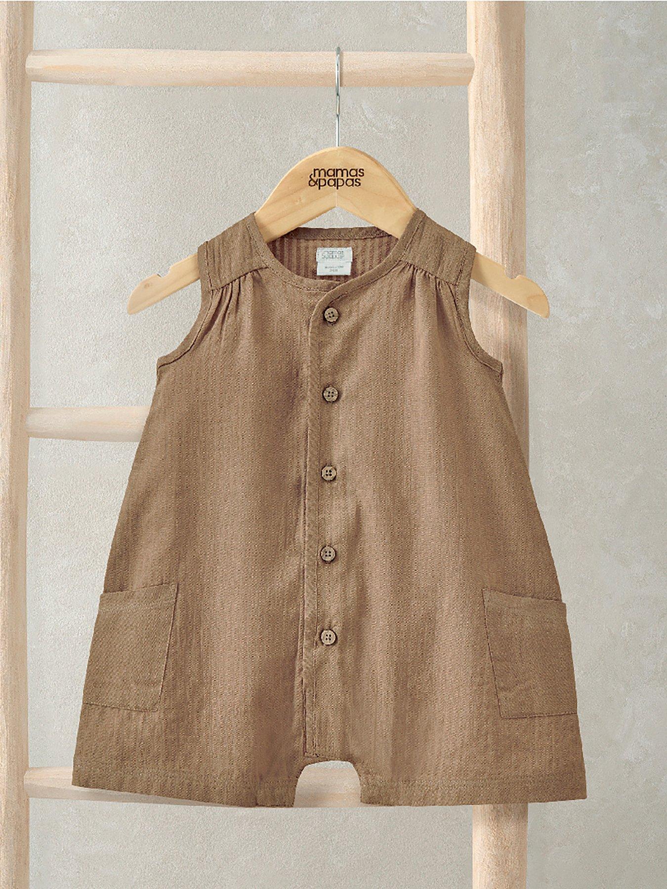 Mamas & Papas Baby Boys Seersucker Romper - Beige