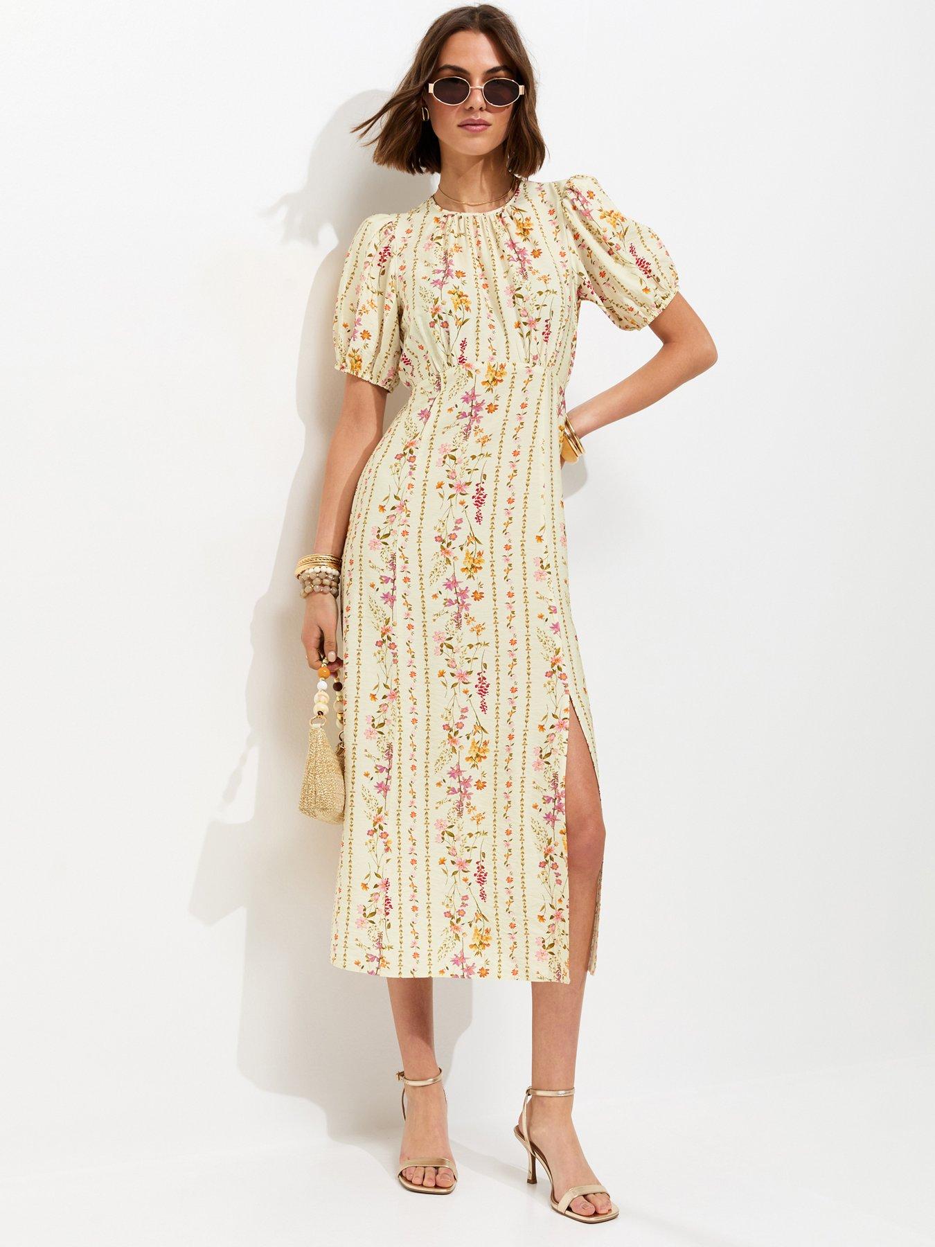 New Look Ditsy Carol Midi - Cream