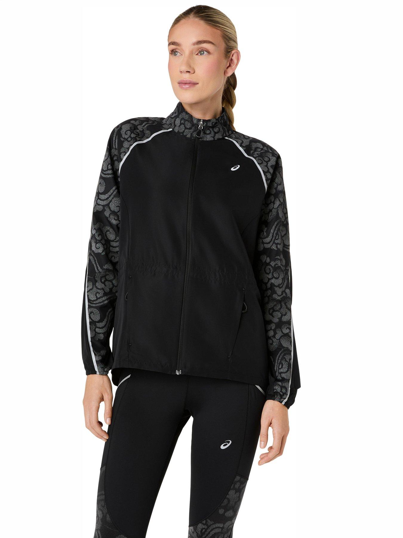 Image 1 of 7 of Asics Womens Lite-Show Reflective Packable Water-Repellent Running Jacket - Black