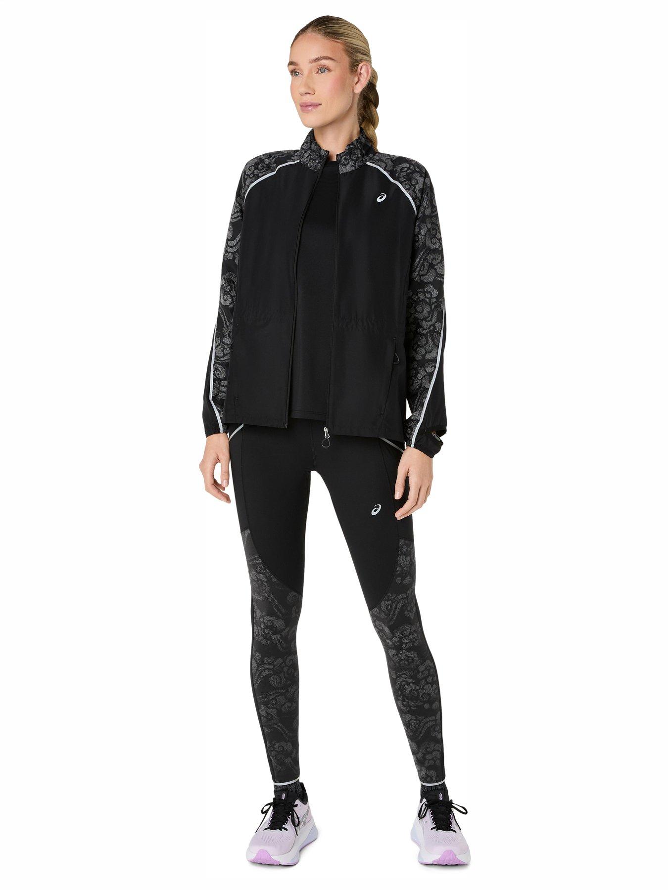 Image 3 of 7 of Asics Womens Lite-Show Reflective Packable Water-Repellent Running Jacket - Black