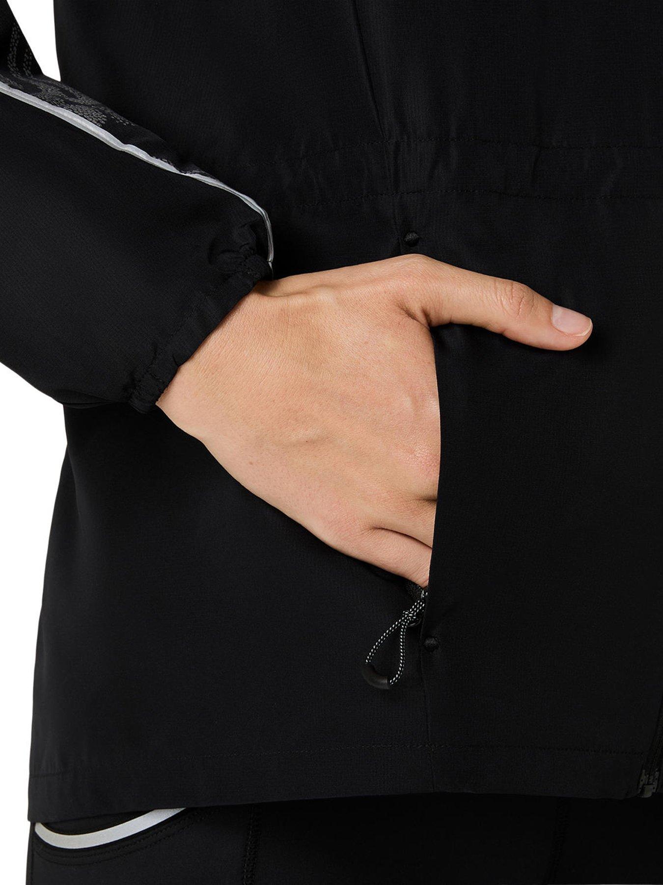 Image 5 of 7 of Asics Womens Lite-Show Reflective Packable Water-Repellent Running Jacket - Black