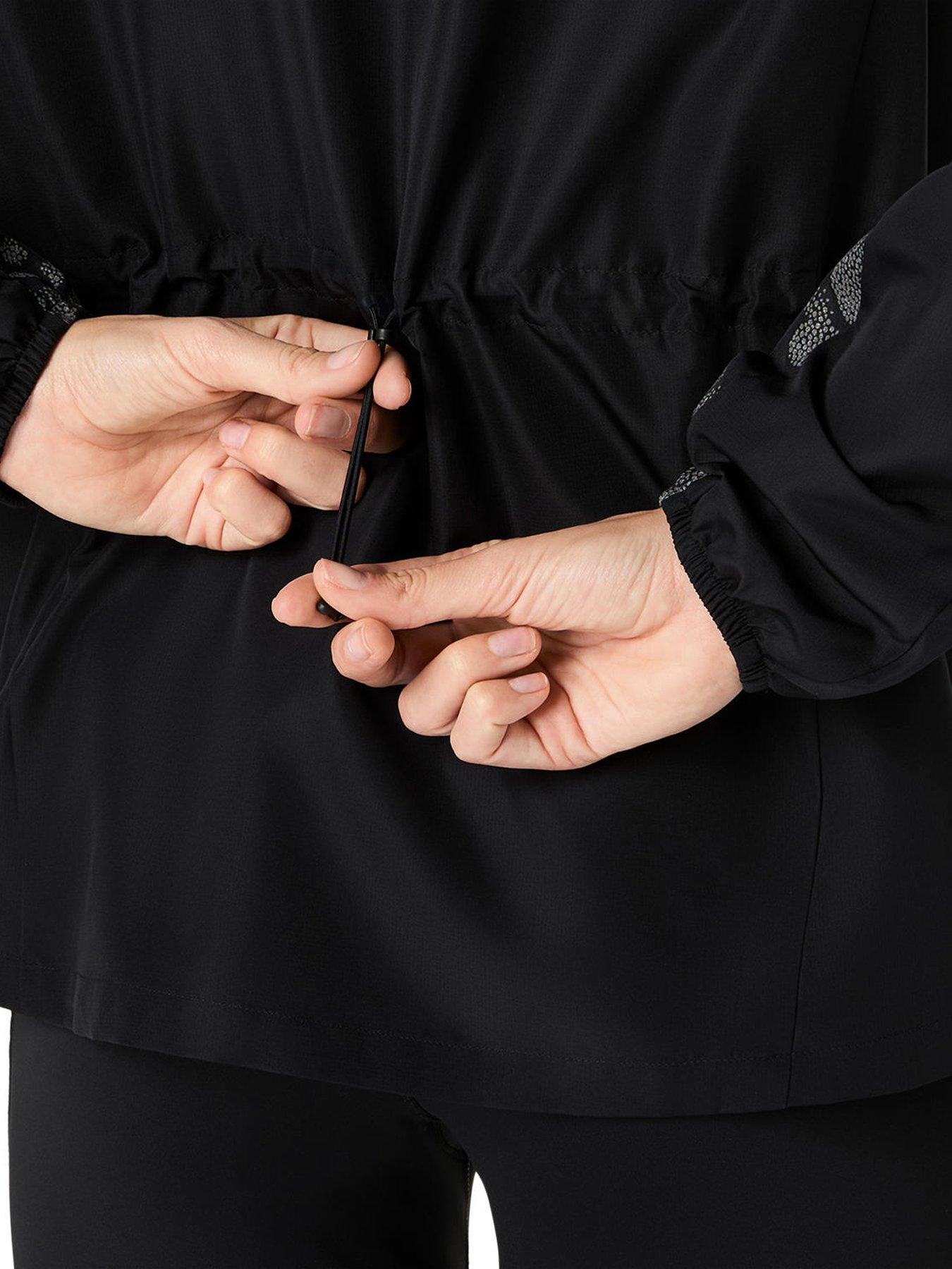 Image 6 of 7 of Asics Womens Lite-Show Reflective Packable Water-Repellent Running Jacket - Black