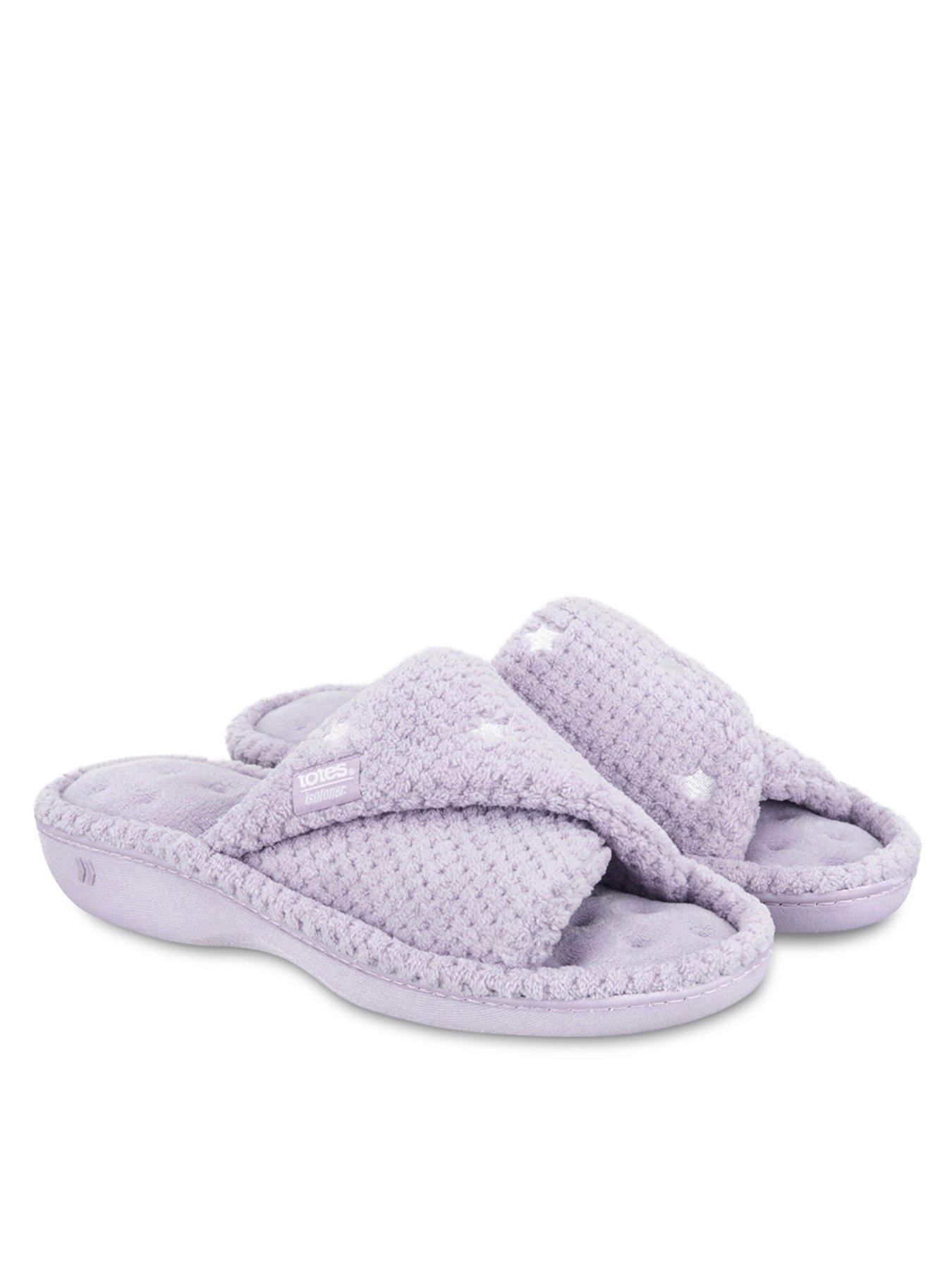 totes-isotoner-isotoner-ladies-popcorn-turnover-open-toe-slipper-lilac-star