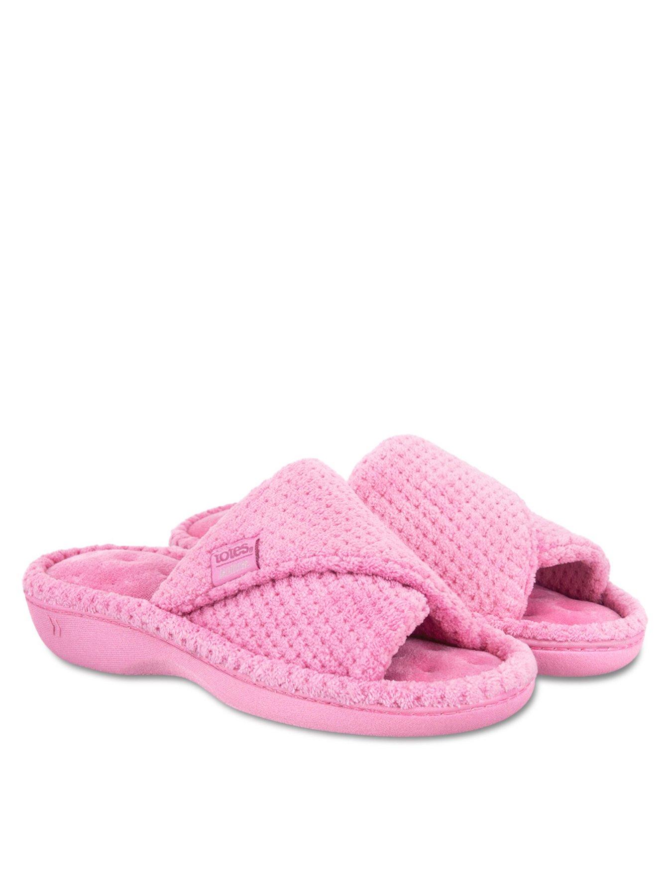 totes-isotoner-isotoner-ladies-popcorn-turnover-open-toe-slipper-pink