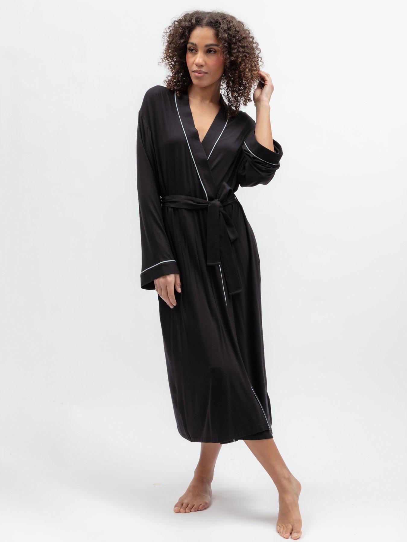 Cyberjammies Cyberjammies Grace Black Jersey L/Slv Long Dressing Gown