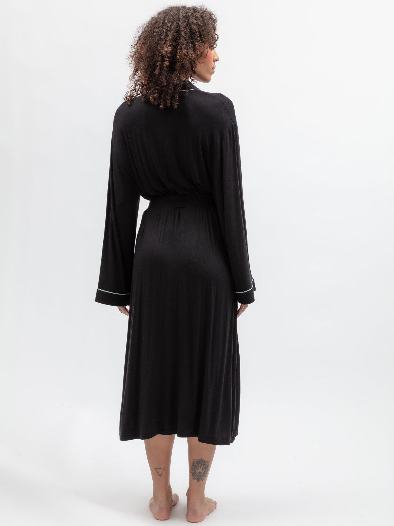 Image 2 of 4 of Cyberjammies Cyberjammies Grace Black Jersey L/Slv Long Dressing Gown