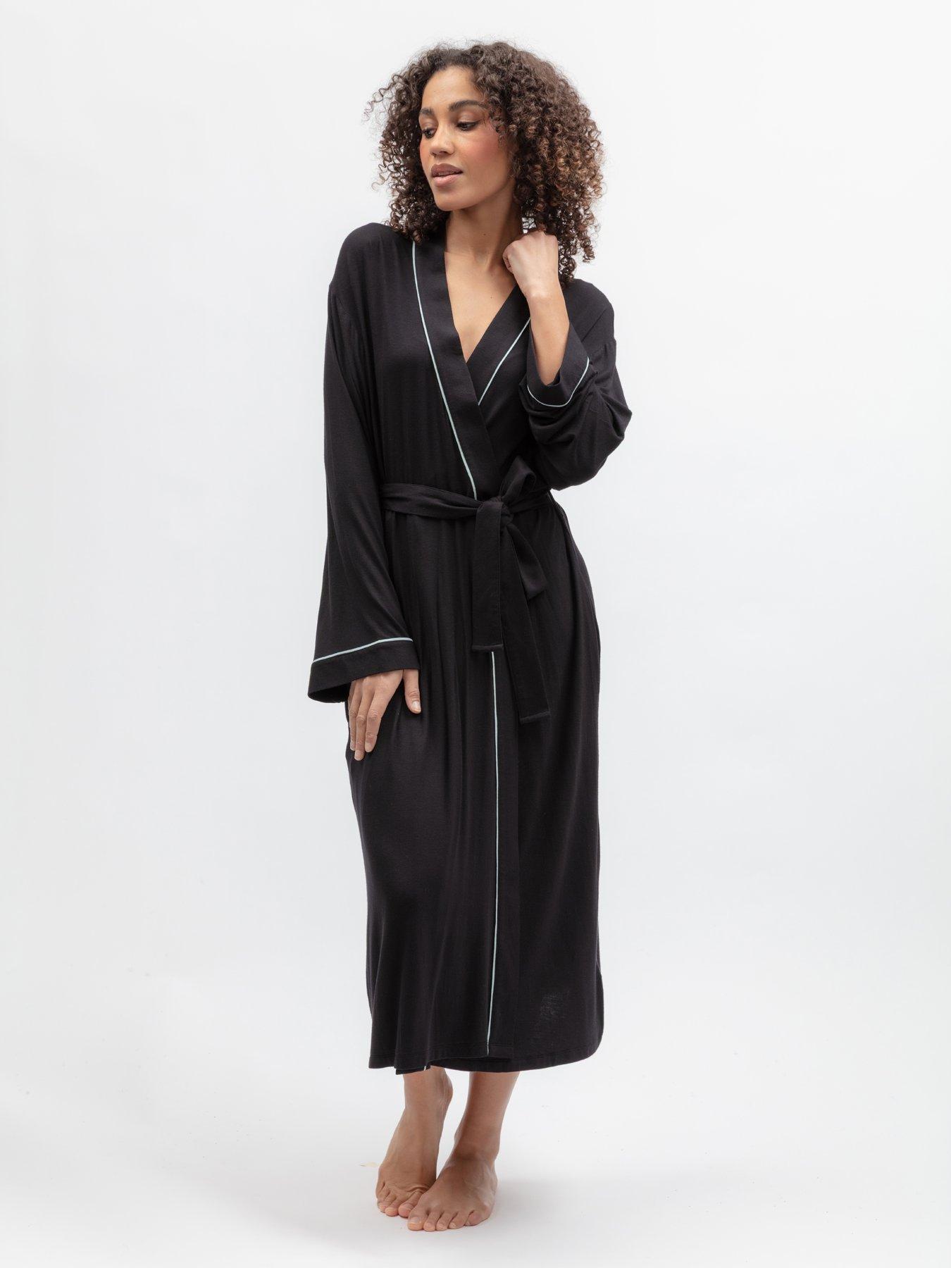 Image 3 of 4 of Cyberjammies Cyberjammies Grace Black Jersey L/Slv Long Dressing Gown