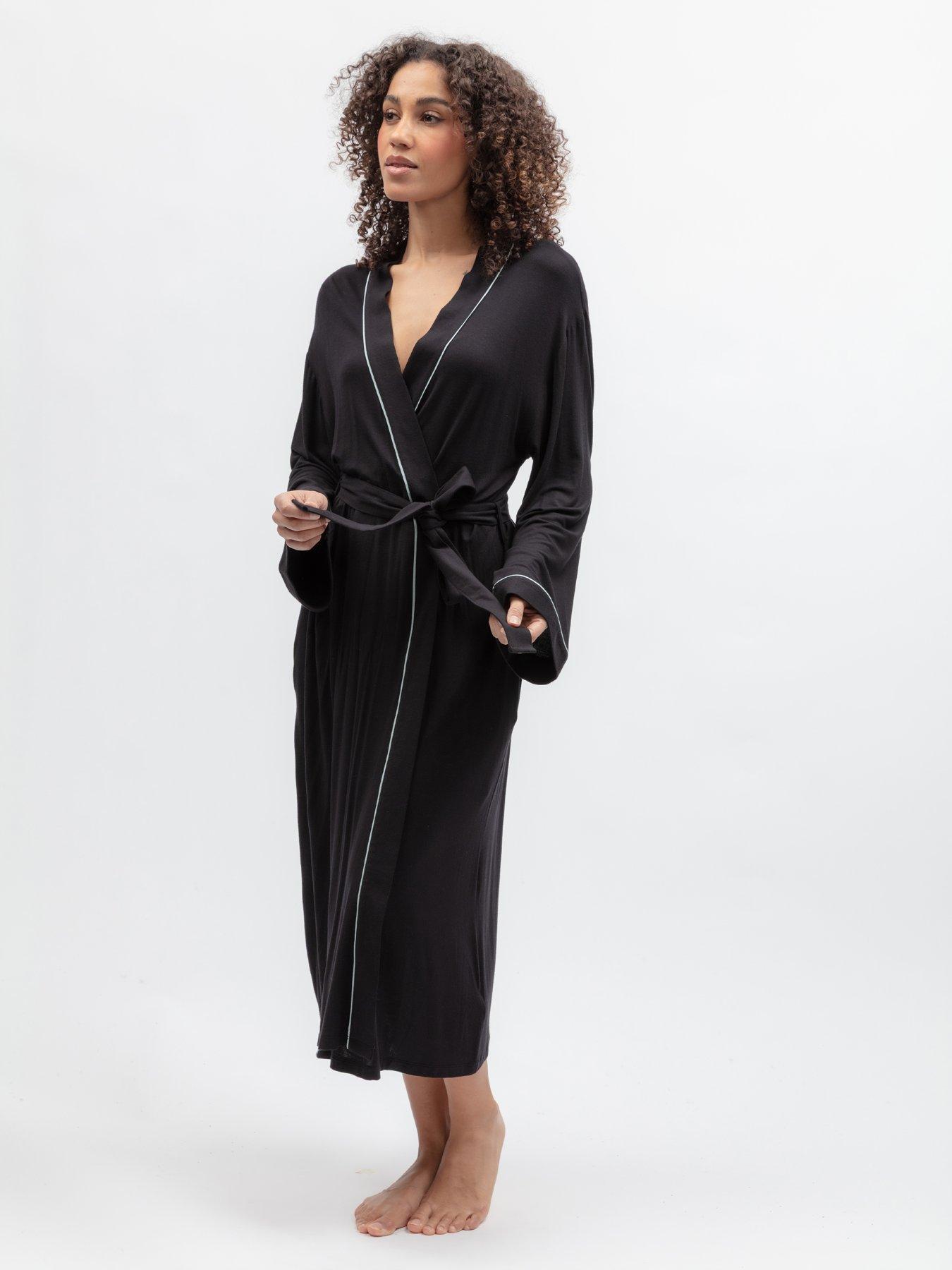 Image 4 of 4 of Cyberjammies Cyberjammies Grace Black Jersey L/Slv Long Dressing Gown
