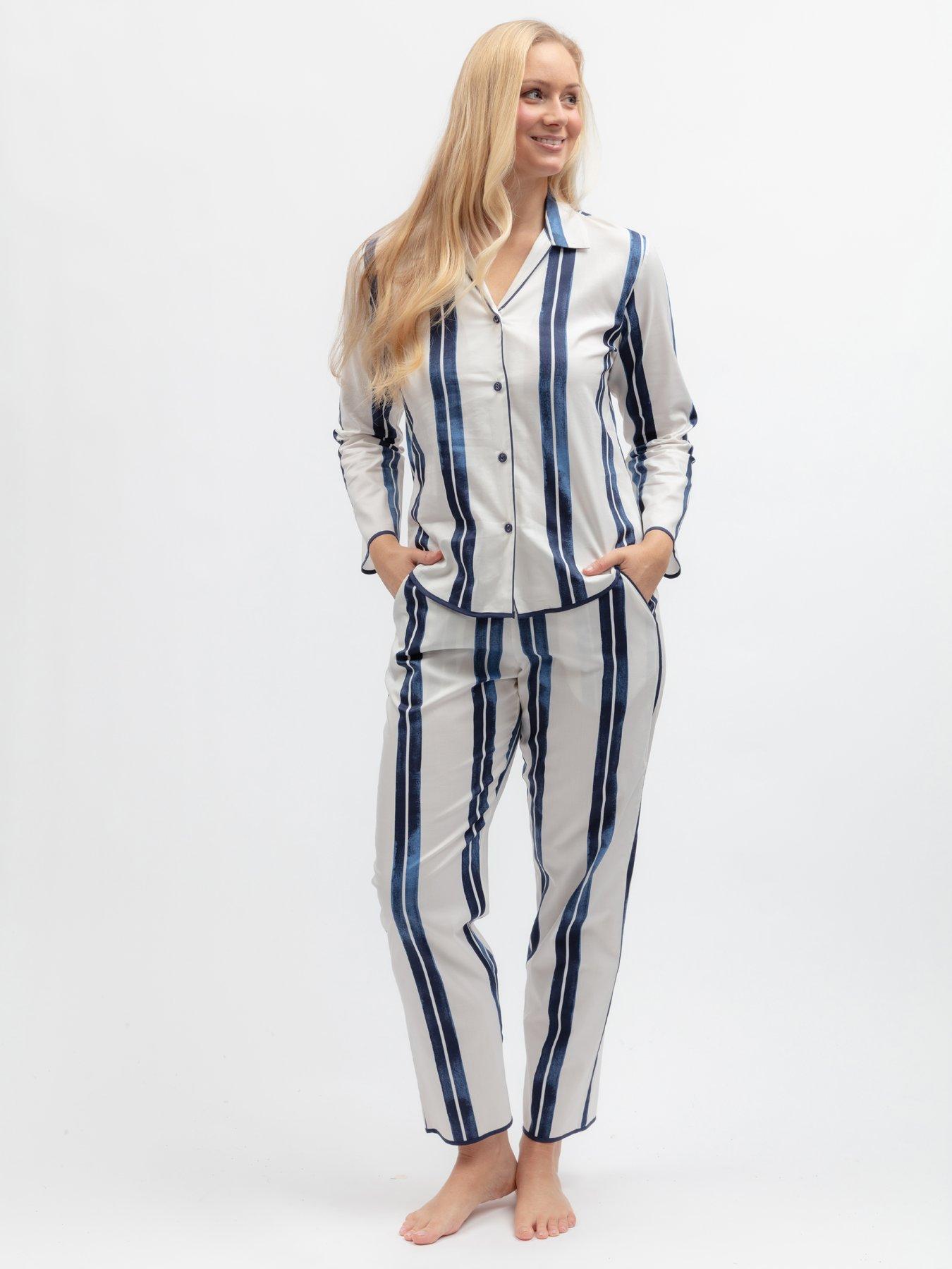 Cyberjammies Cyberjammies Celestial Nights Navy Printed Stripe L/Slv Pyjama Top  &  Bottoms Set