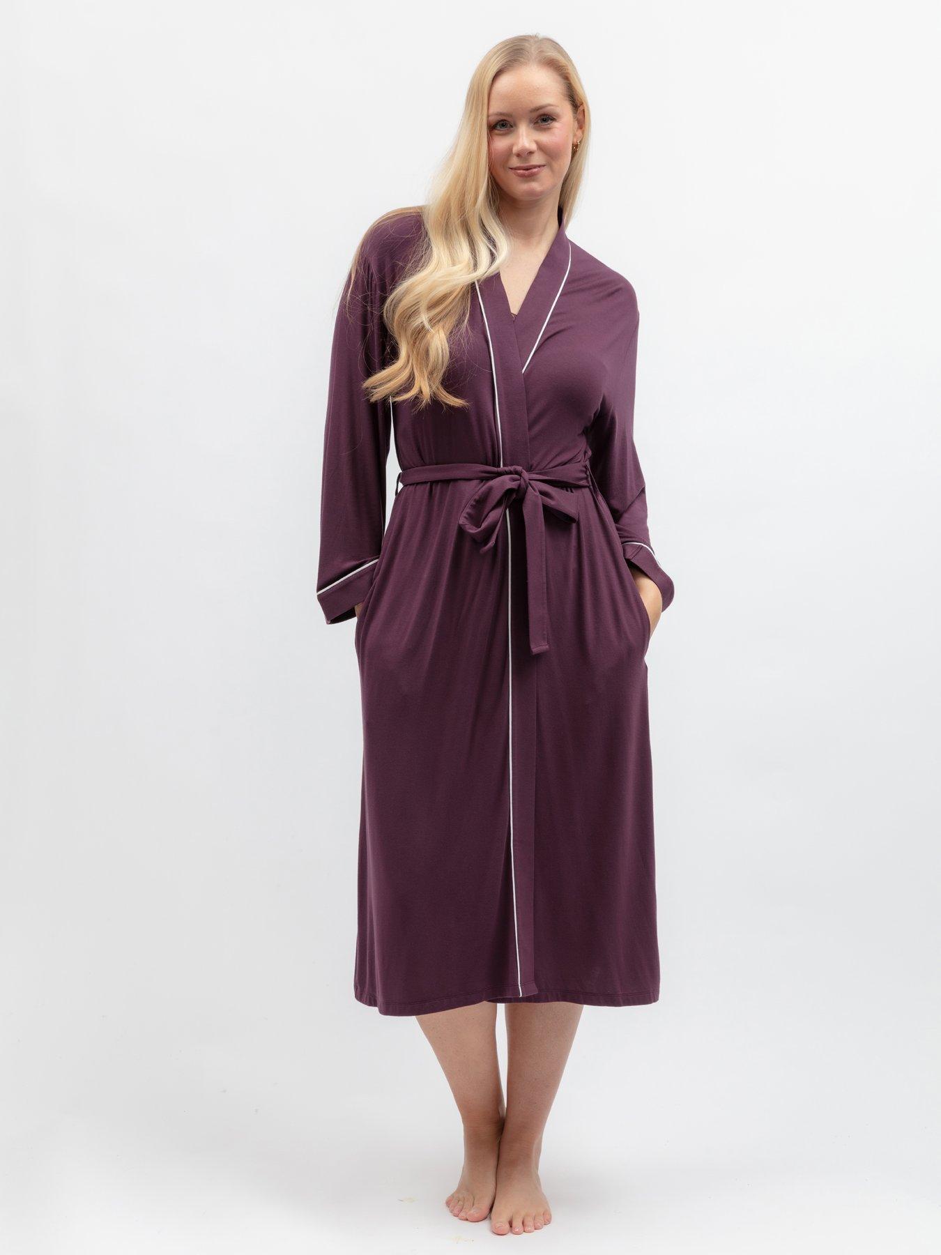 Cyberjammies Cyberjammies Wild Slumber Plum Jersey Longsleeve Long Dressing Gown