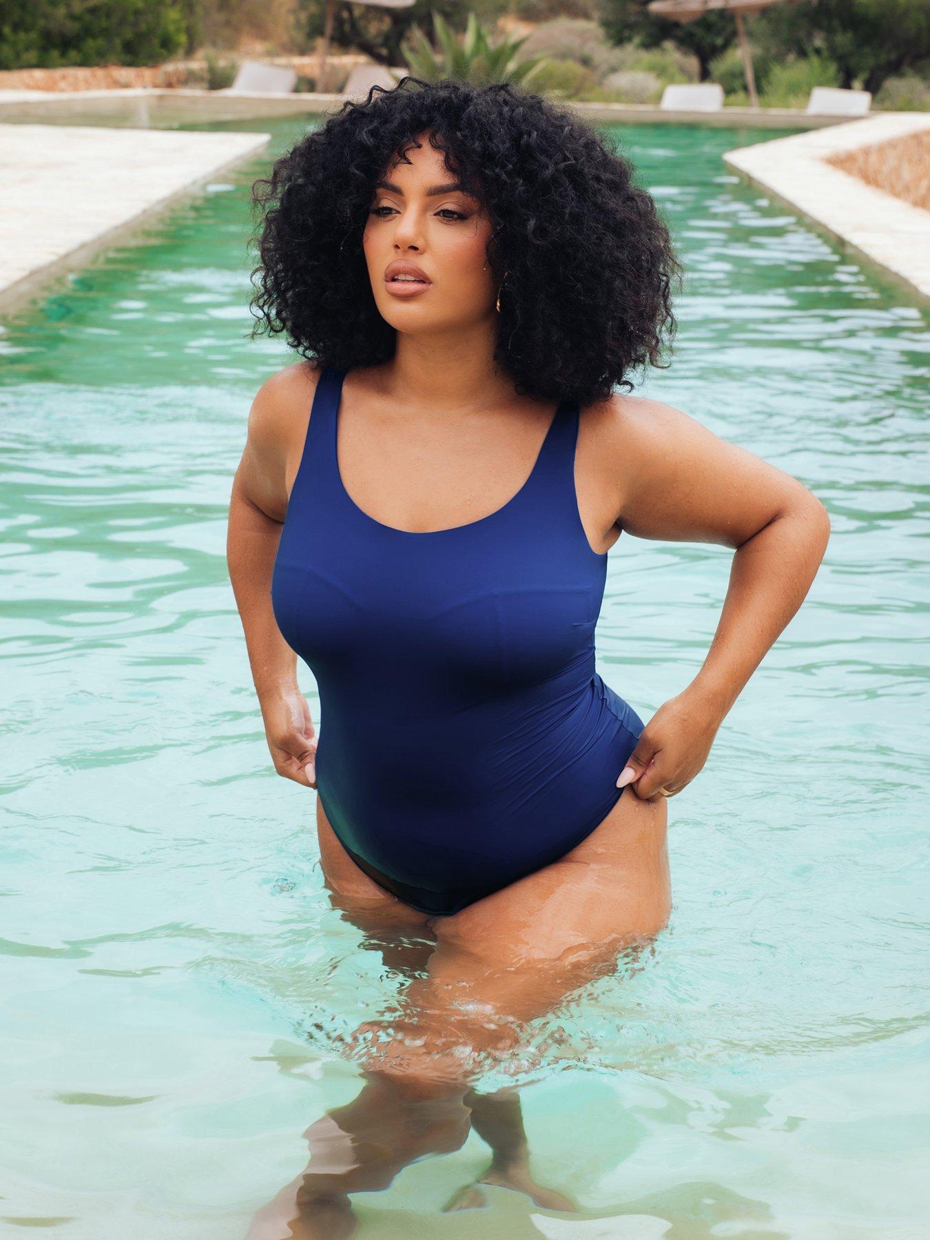 Image 1 of 5 of Curvy Kate Curvy Kate Deep Dive Non-wired Swimsuit - Cobalt Blue