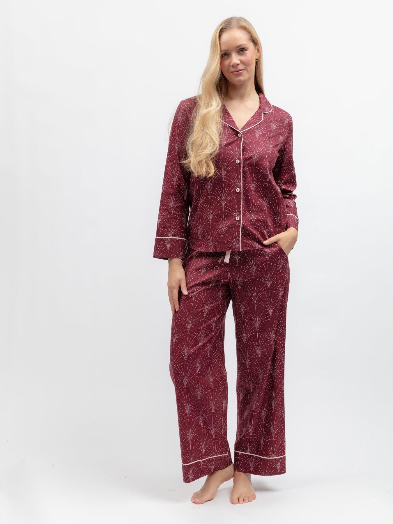 Cyberjammies Blush Botanica Berry Geo Print Long Sleeve Pyjama Top  &  Bottoms Set - Purple