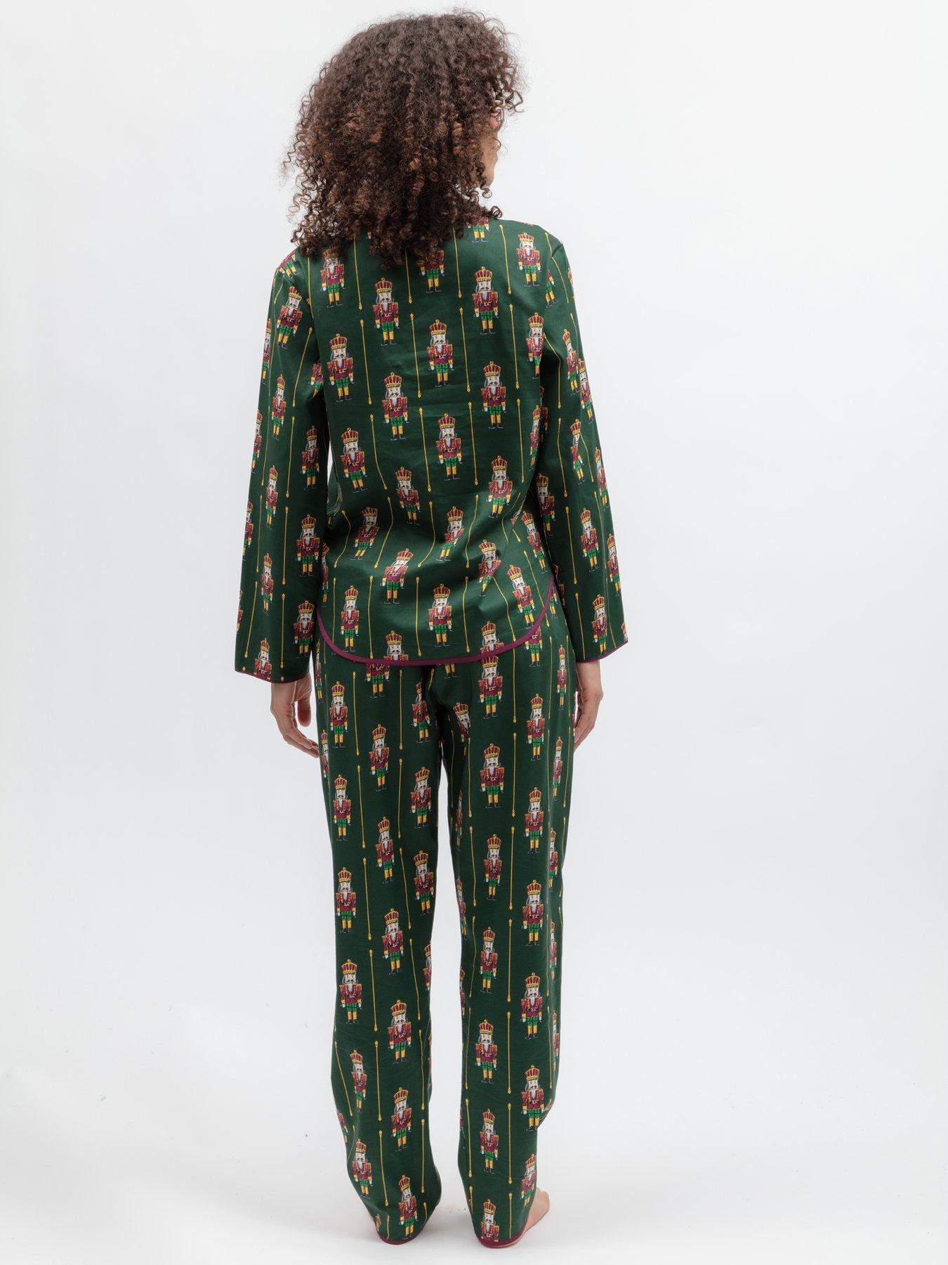 Image 2 of 6 of Cyberjammies Cyberjammies Enchanted Nutcracker Dark Green Nutcracker Print Longsleeve Pyjama Set