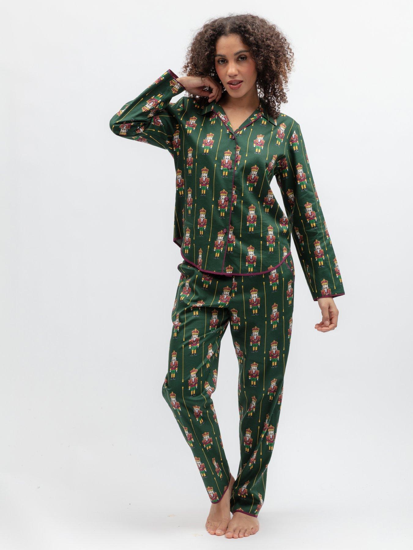 Image 3 of 6 of Cyberjammies Cyberjammies Enchanted Nutcracker Dark Green Nutcracker Print Longsleeve Pyjama Set
