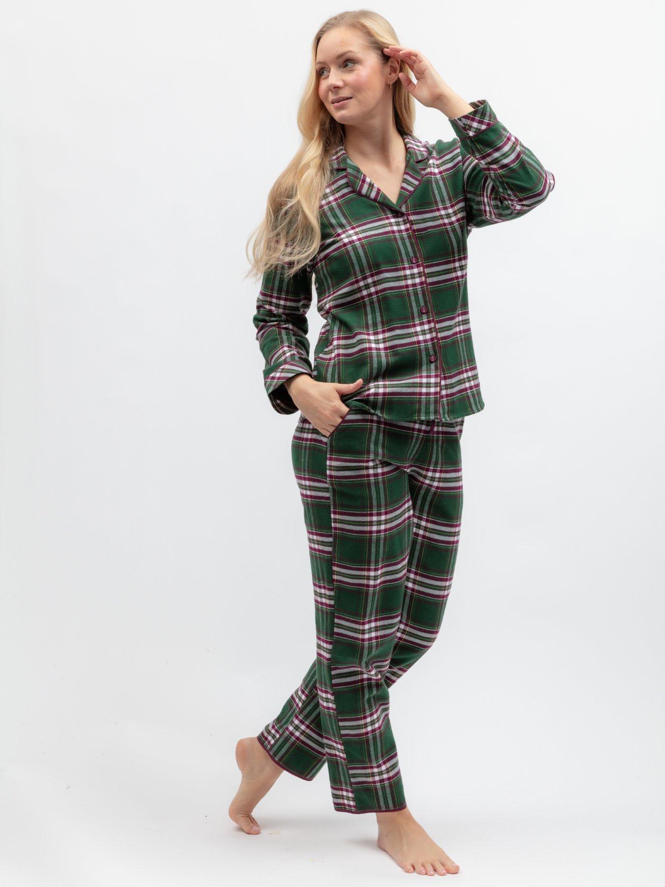 Image 3 of 6 of Cyberjammies Cyberjammies Enchanted Nutcracker Dark Green Checks Longsleeve Pyjama Set