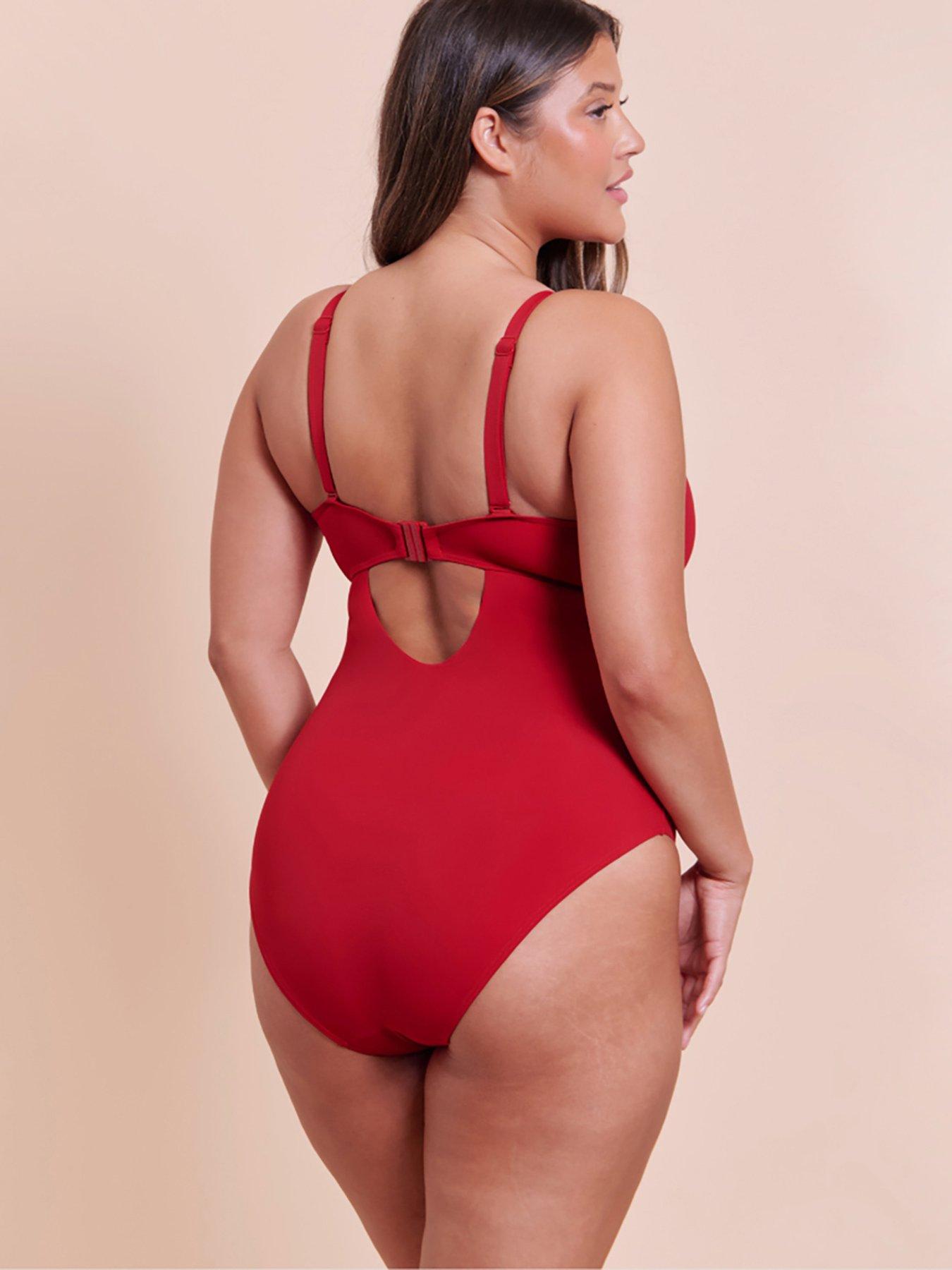 Image 2 of 5 of Curvy Kate Zip Tide Non-Wired Multiway Swimsuit - Red