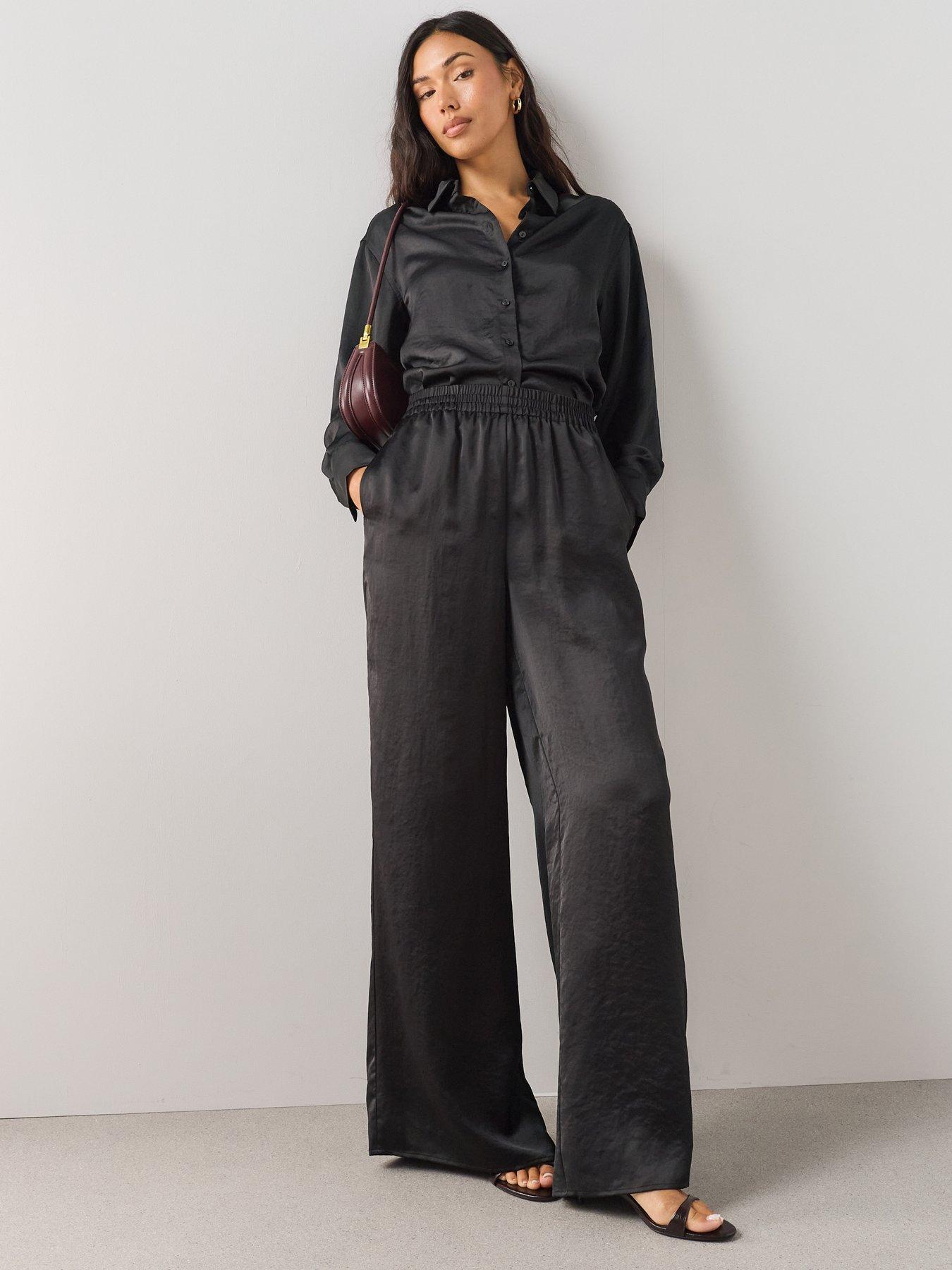 The Very Collection Satin Wide Leg Trousers
