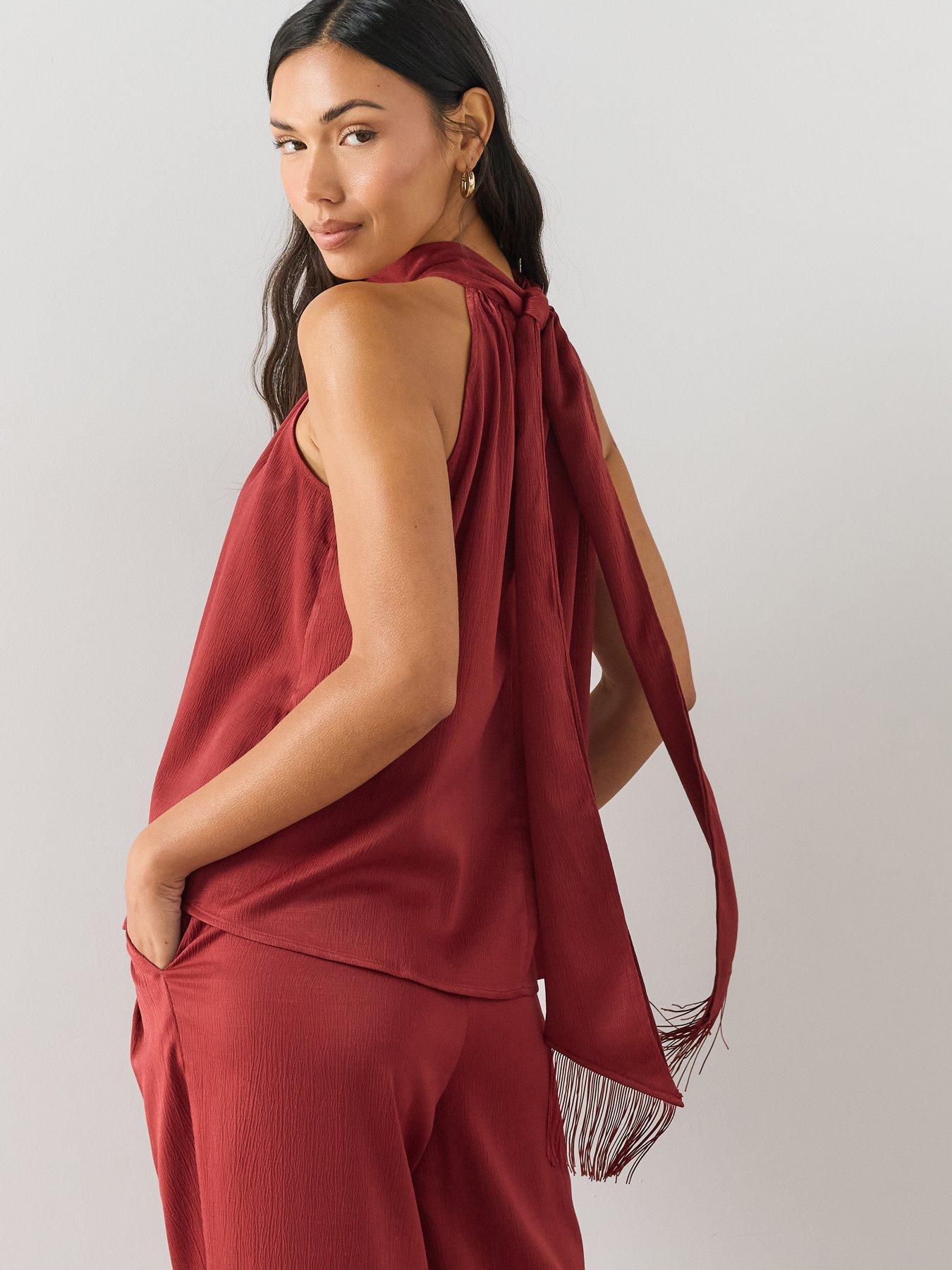 The Very Collection Halterneck Fringe Blouse Co-ord