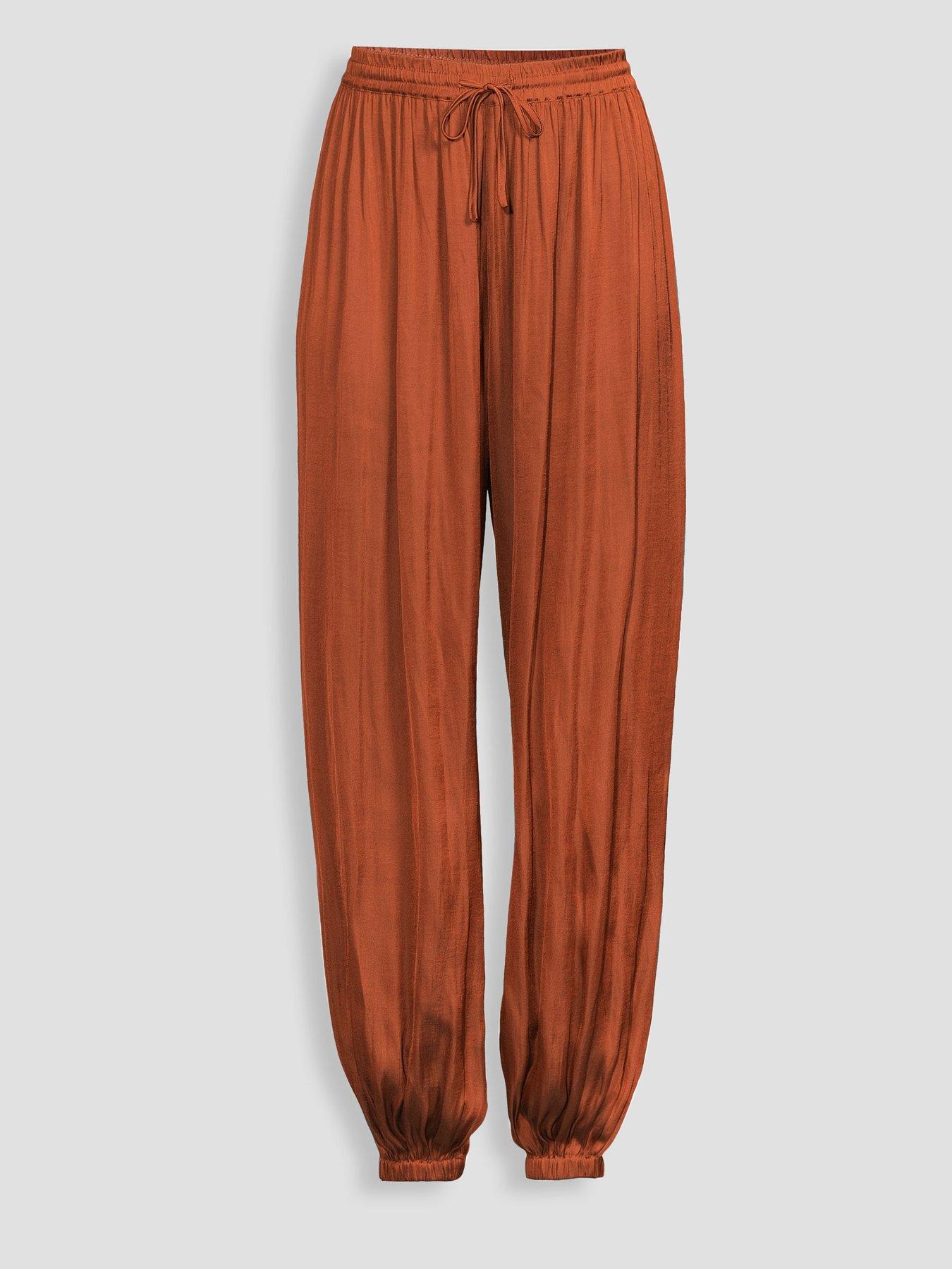Image 7 of 7 of The Very Collection Satin Balloon Trousers - Orange