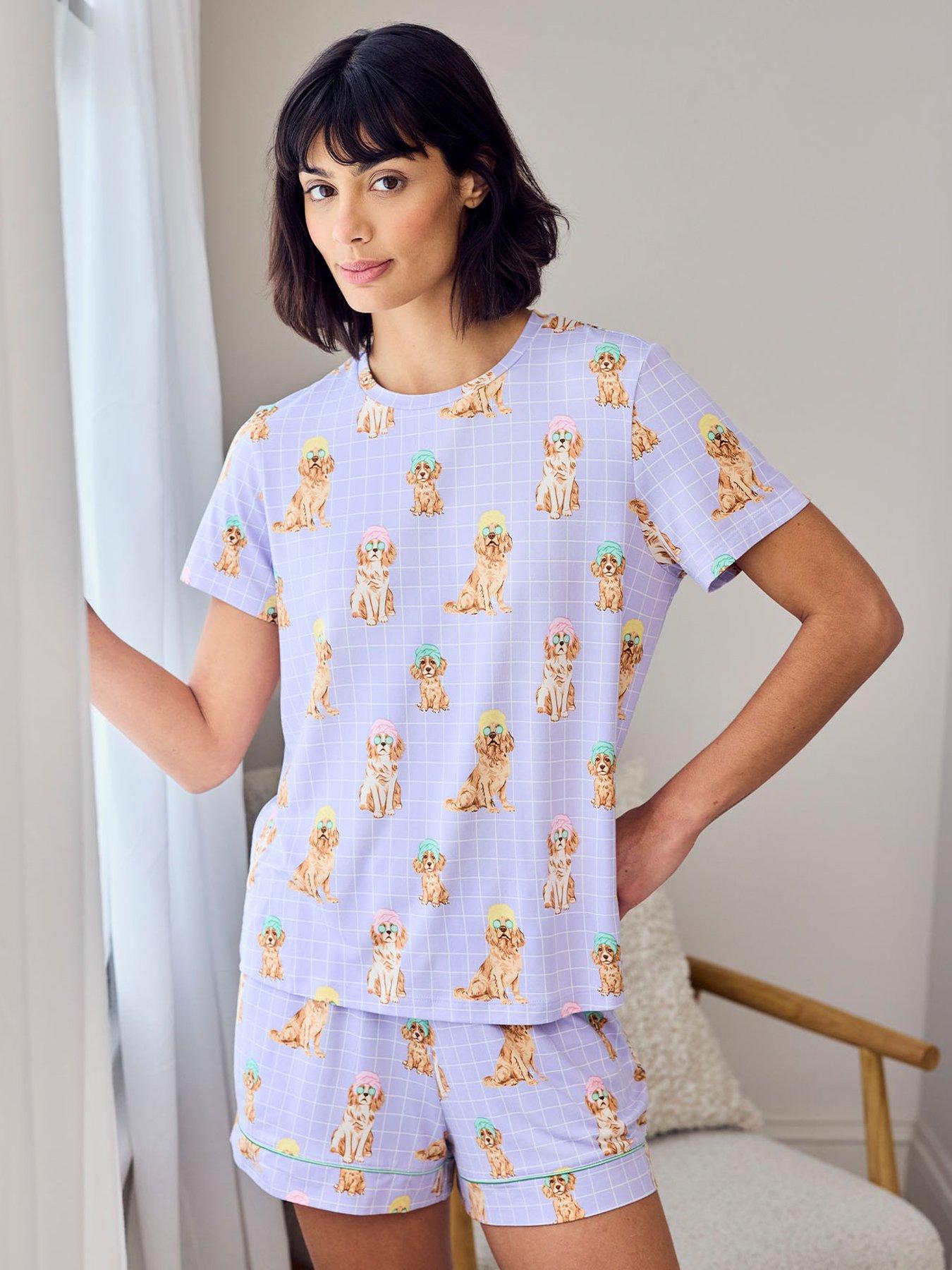 CHELSEA PEERS Chelsea Peers Spa Dogs Short Pyjama Set - Lilac