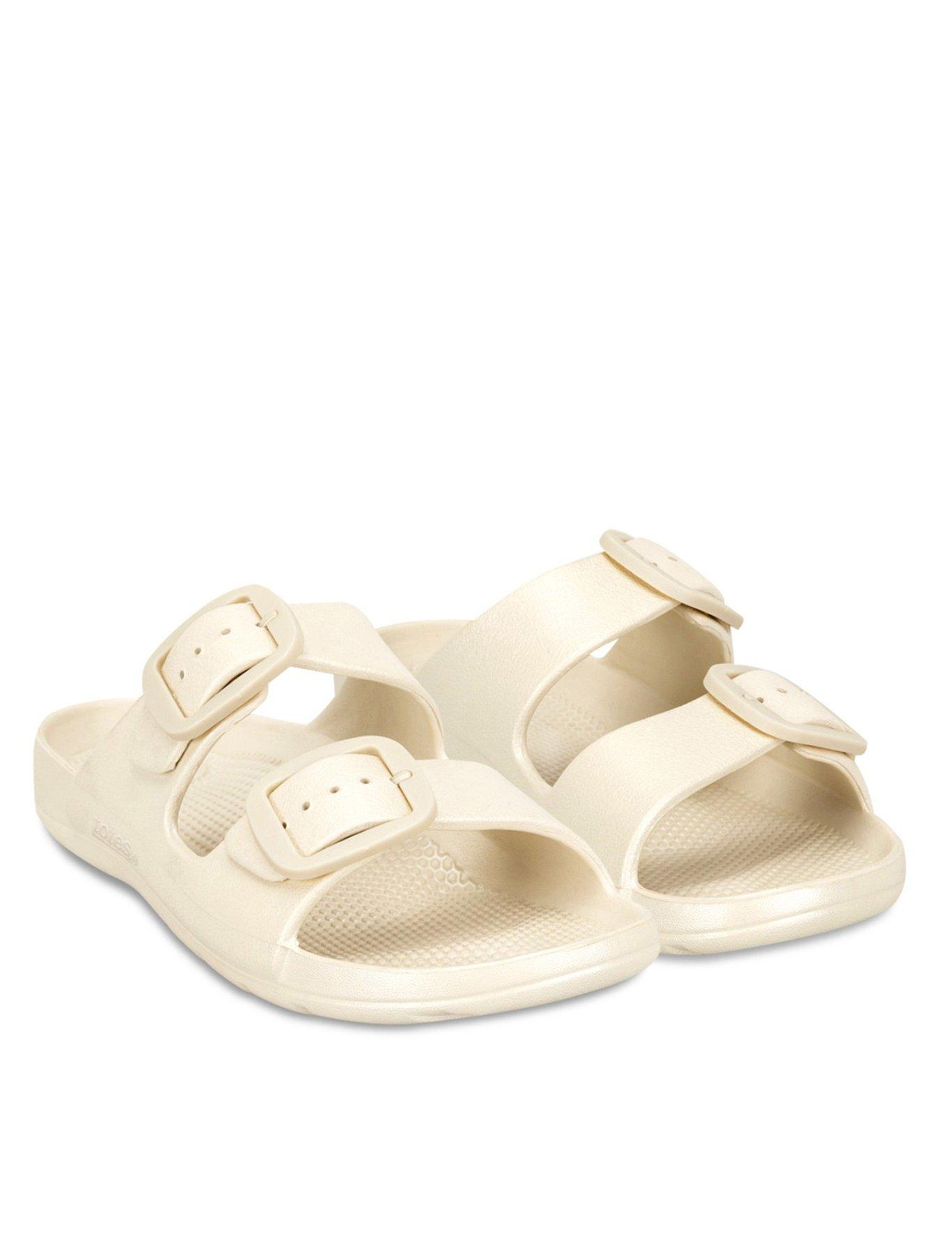 Image 1 of 5 of TOTES Solbounce Ladies Double Buckle Adjustable Slide - Stone Metallic