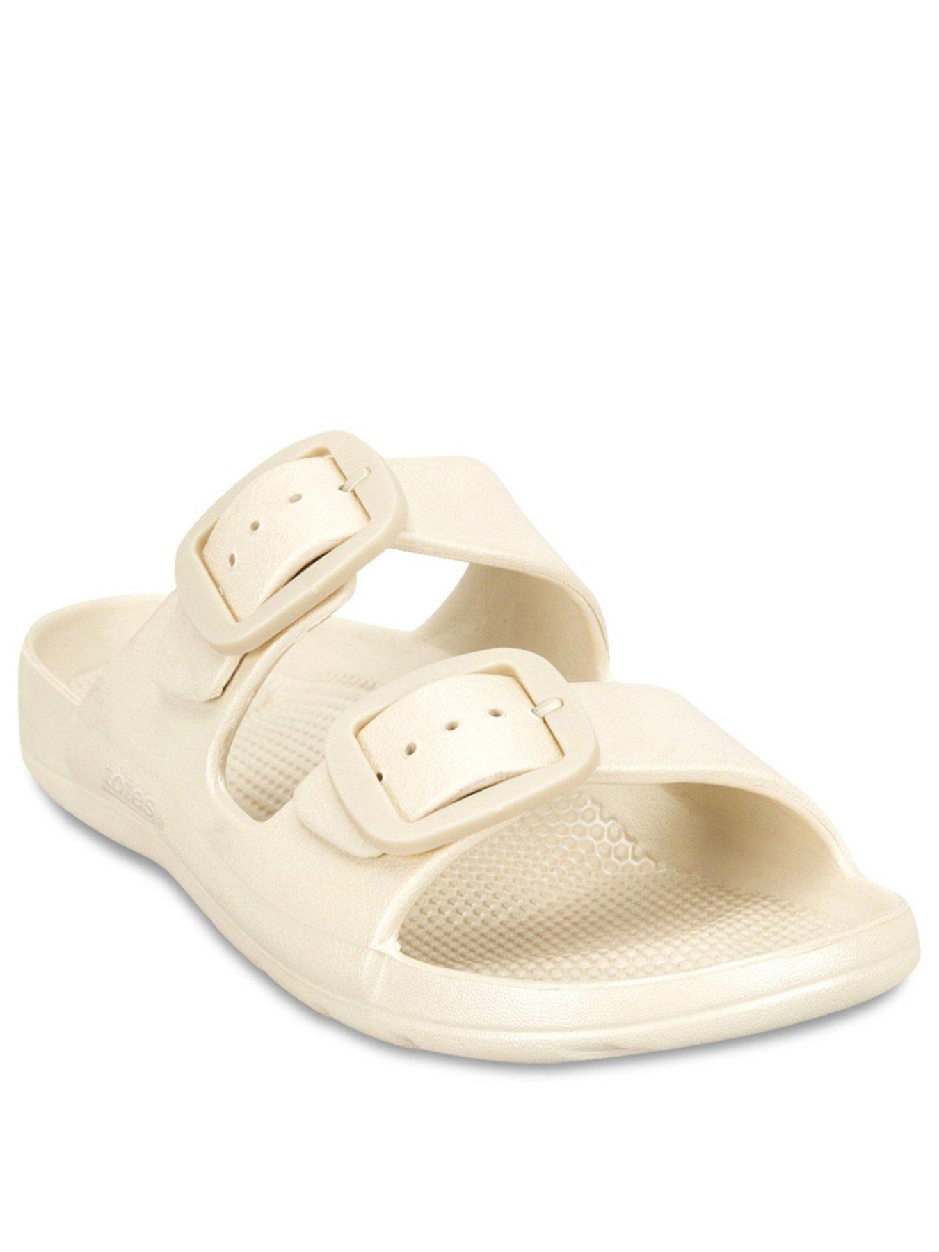 Image 2 of 5 of TOTES Solbounce Ladies Double Buckle Adjustable Slide - Stone Metallic