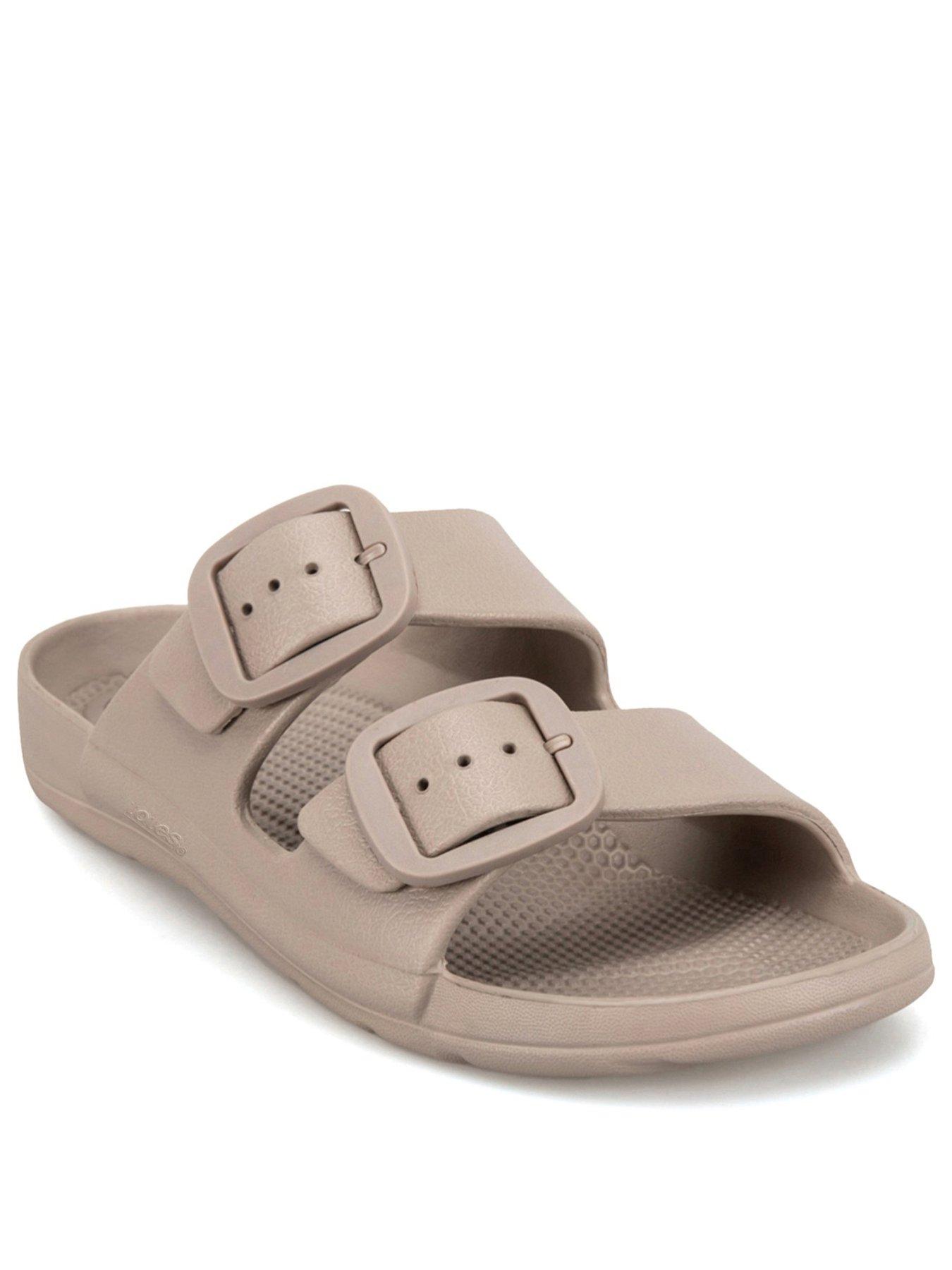Image 2 of 6 of TOTES Solbounce Ladies Double Buckle Adjustable Slide - Taupe