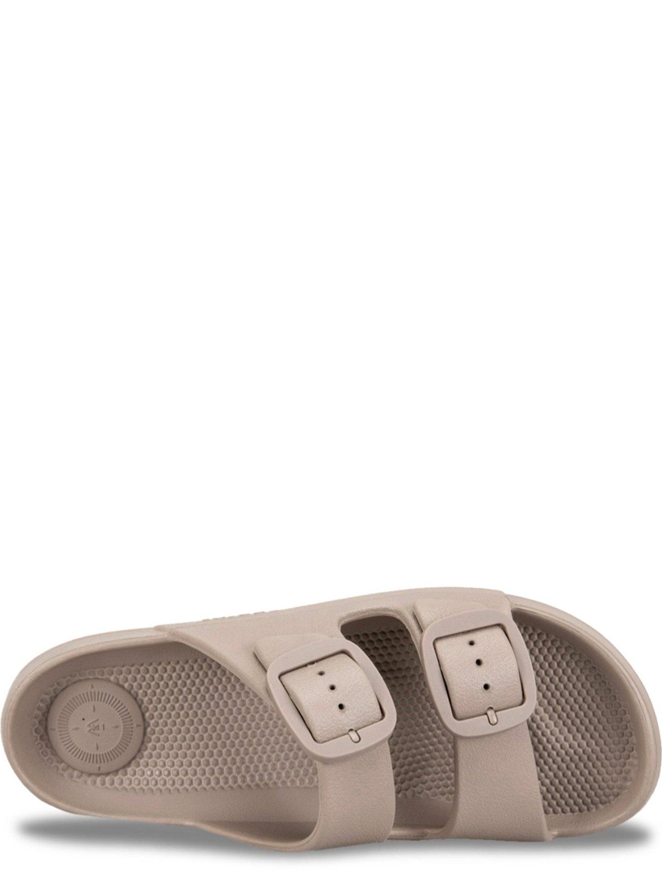 Image 3 of 6 of TOTES Solbounce Ladies Double Buckle Adjustable Slide - Taupe