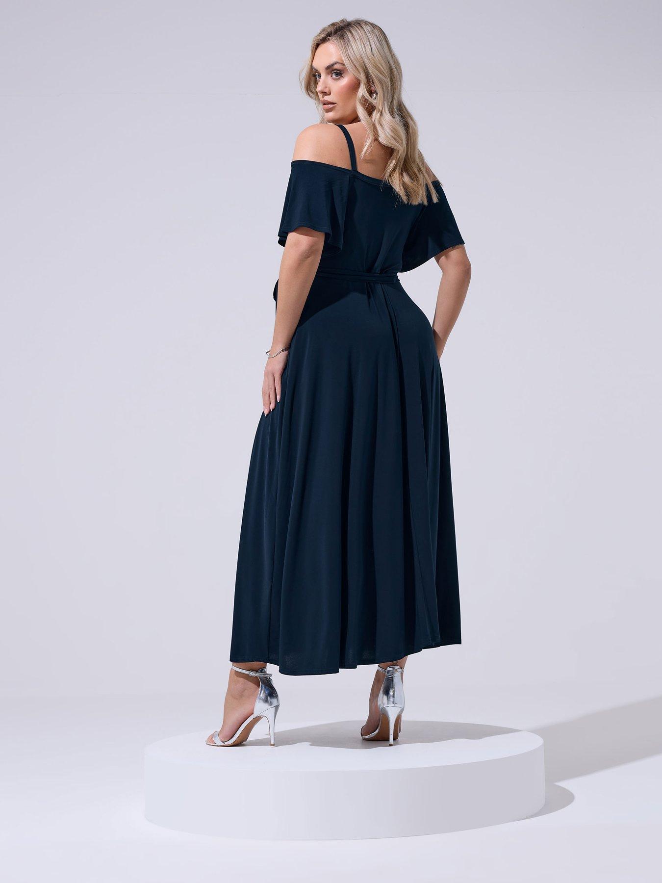 Image 2 of 5 of Yours Curve Cold Shoulder Maxi Dress