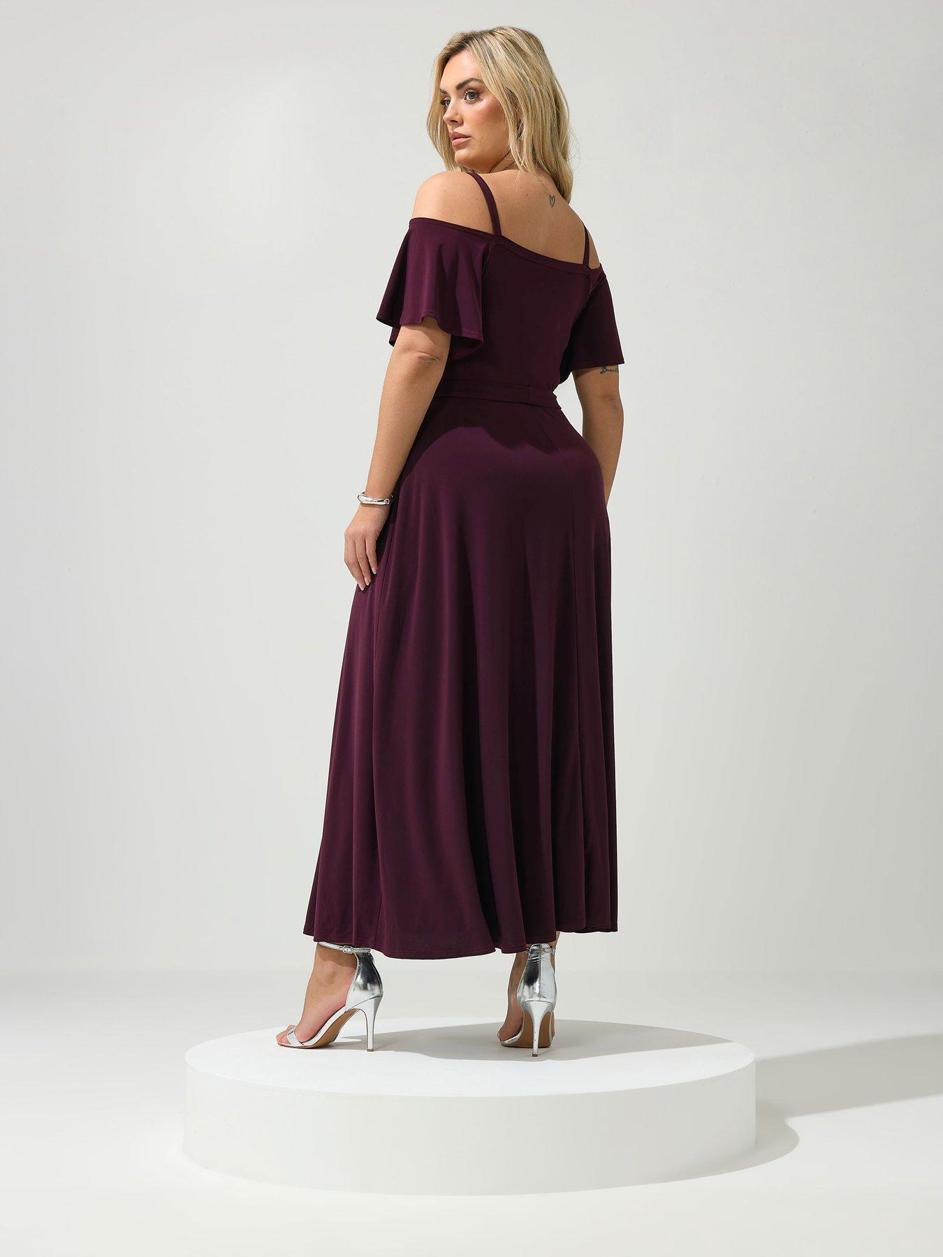 Image 2 of 4 of Yours Curve Cold Shoulder Maxi Dress