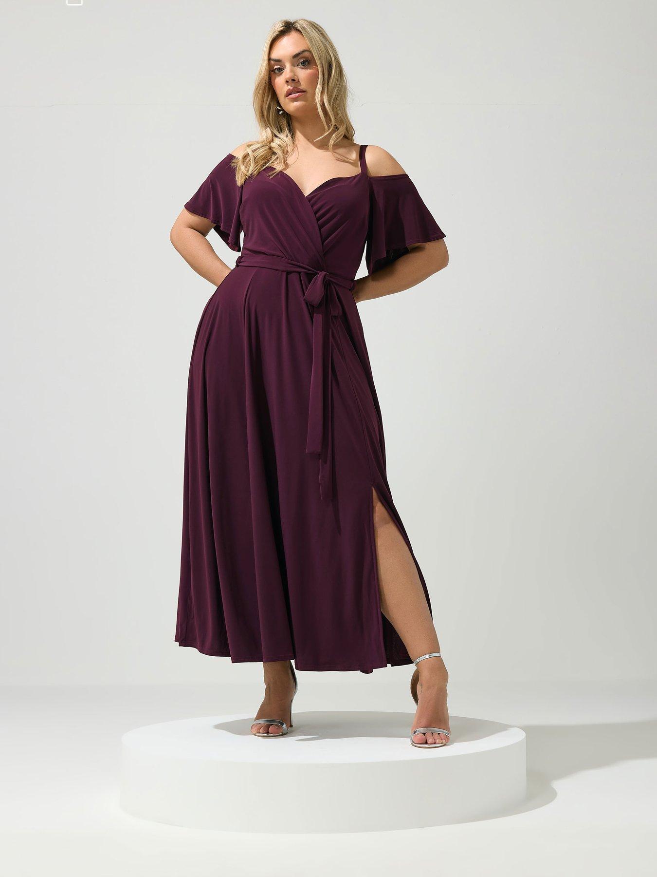 Image 3 of 4 of Yours Curve Cold Shoulder Maxi Dress