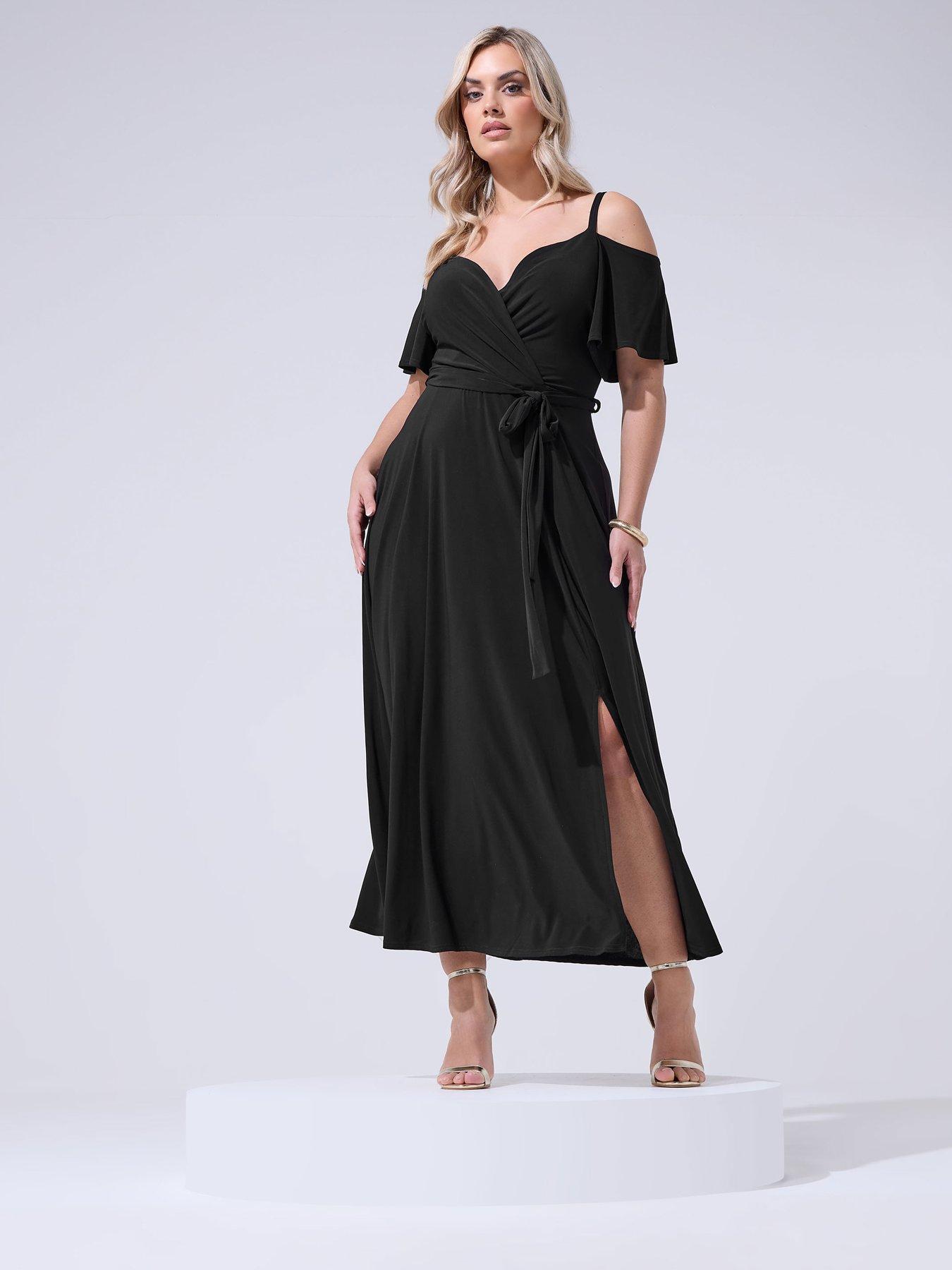 Image 3 of 4 of Yours Curve Cold Shoulder Maxi Dress