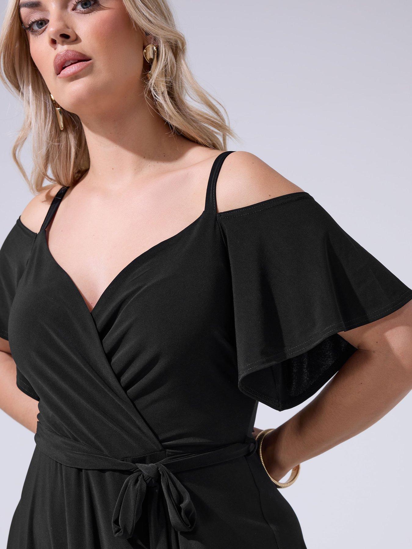 Image 4 of 4 of Yours Curve Cold Shoulder Maxi Dress