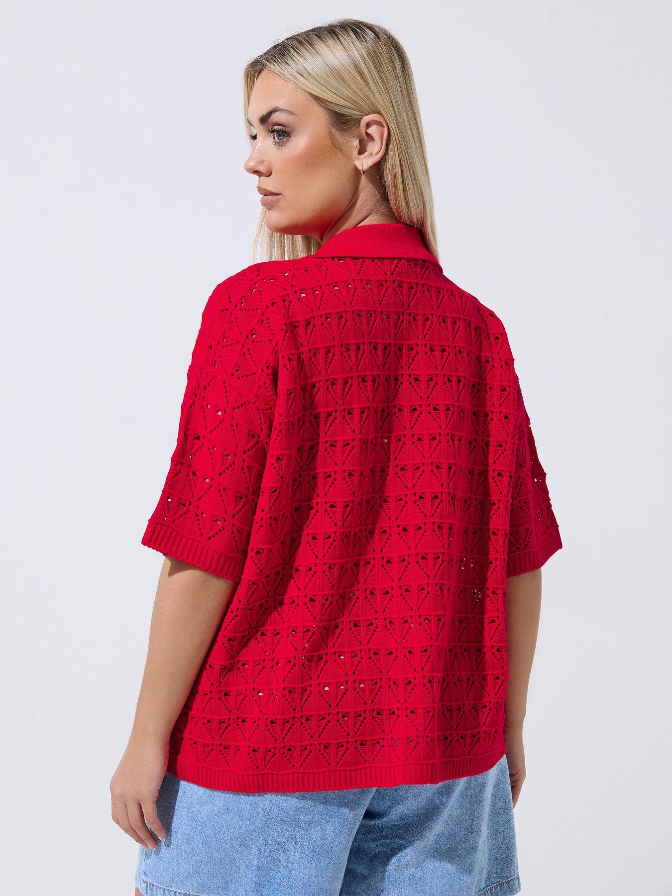 Image 2 of 4 of Yours Curve Crochet Shirt