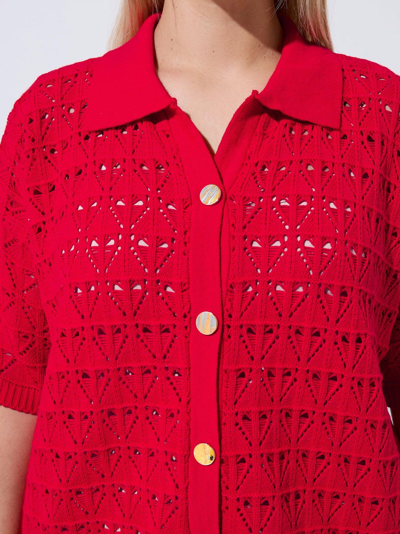 Image 4 of 4 of Yours Curve Crochet Shirt