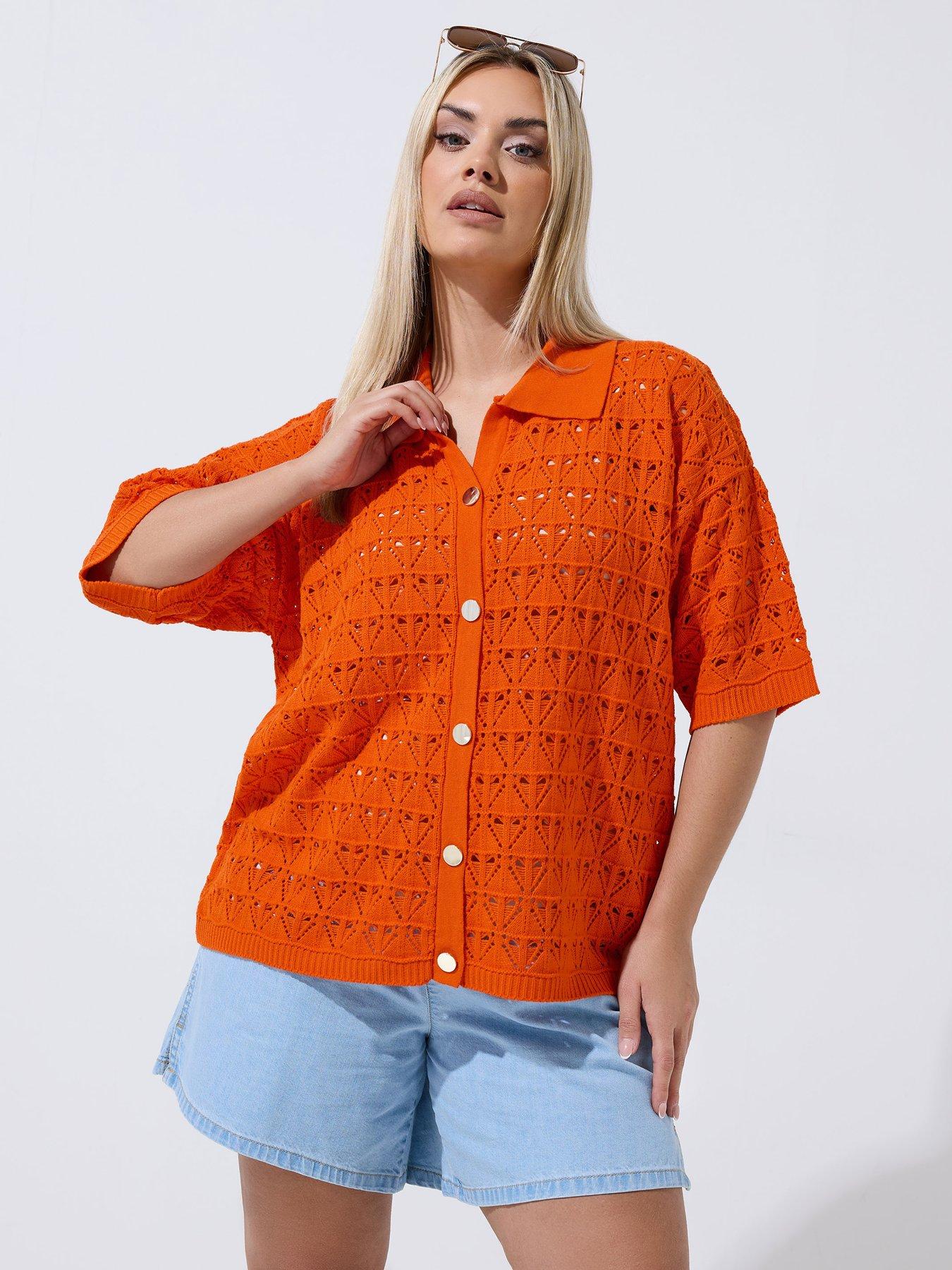 Image 1 of 4 of Yours Curve Crochet Shirt