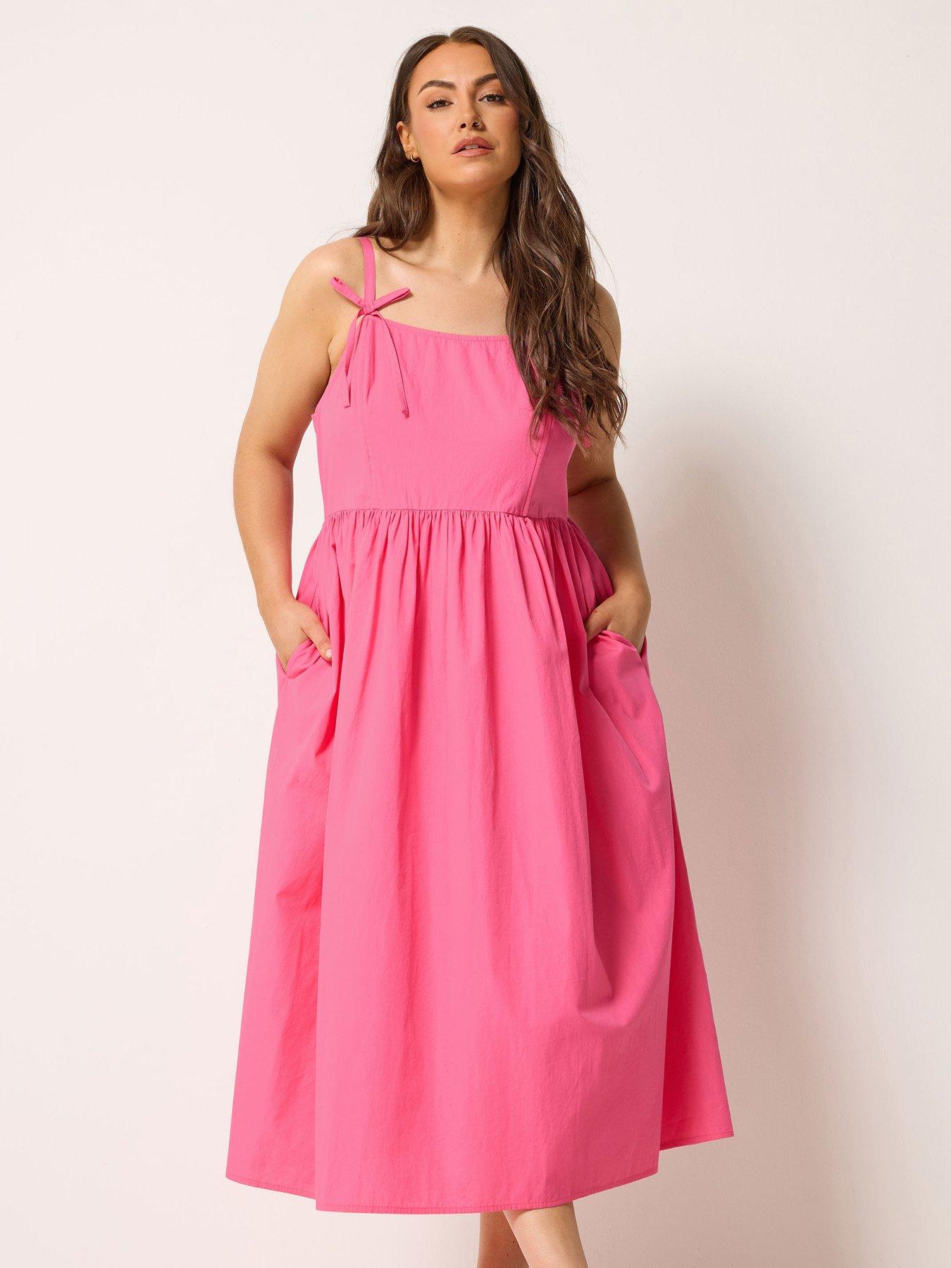yours-curve-poplin-midi-dress-pinkfront