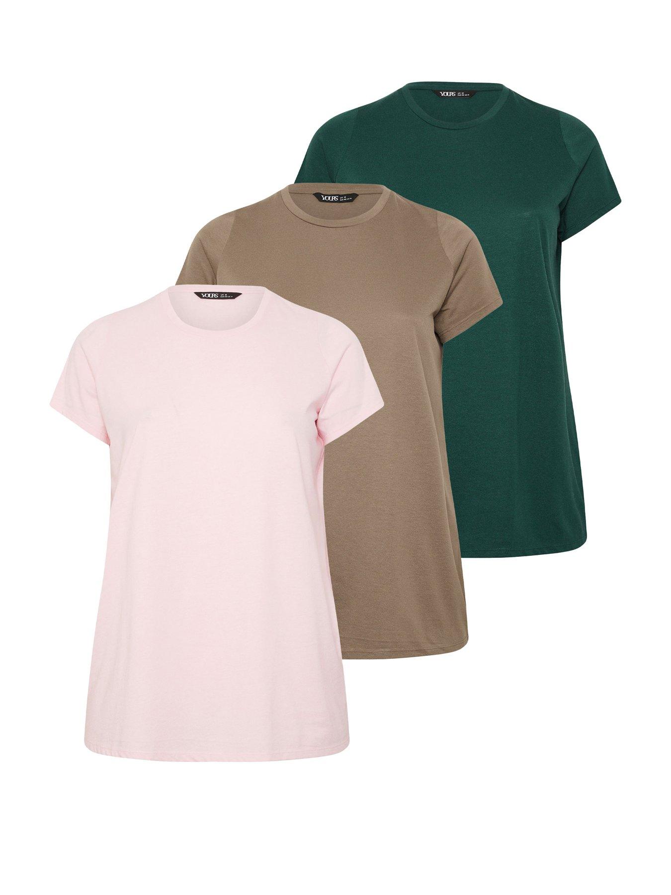 Image 5 of 5 of Yours Curve 3 Pack Core T-Shirts - Black