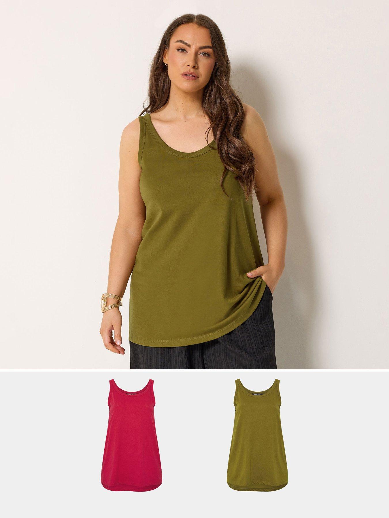 Yours Curve 2 Pack Core Vest Tops - Multi