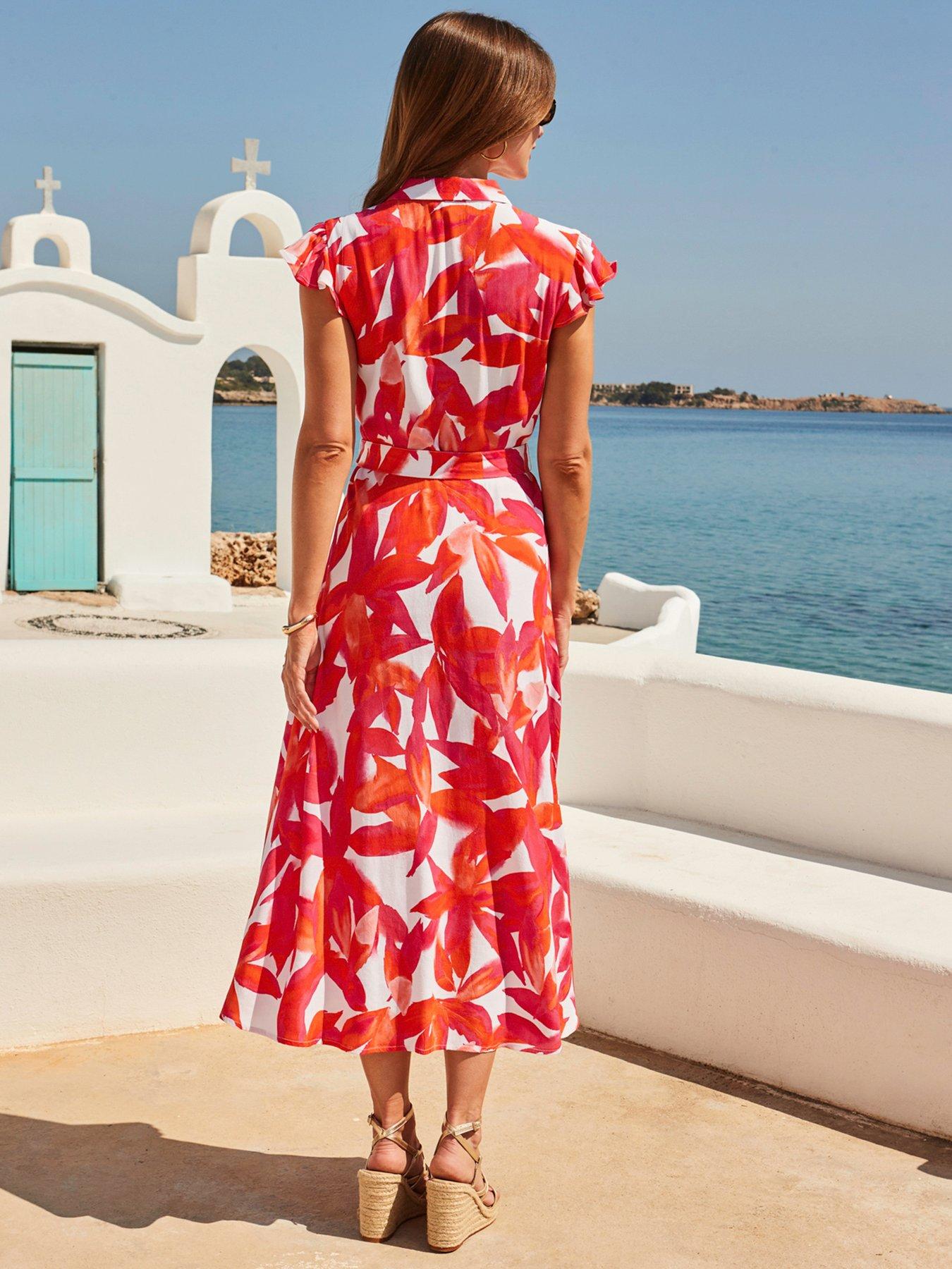 Image 2 of 5 of Sosandar Hibiscus Floral Print Shirt Dress - Multi