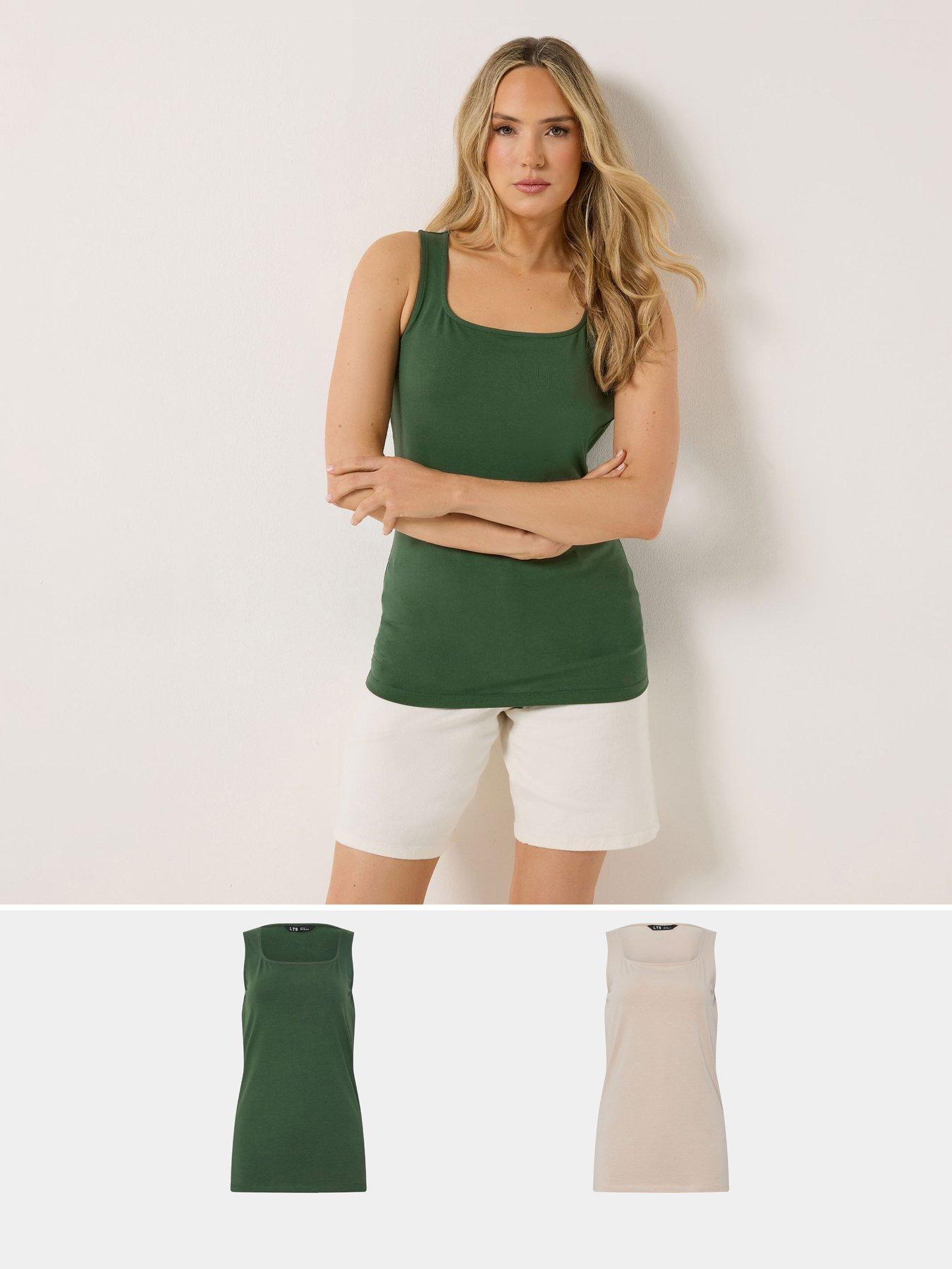 Long Tall Sally Tall 2 Pack Square Neck Vest