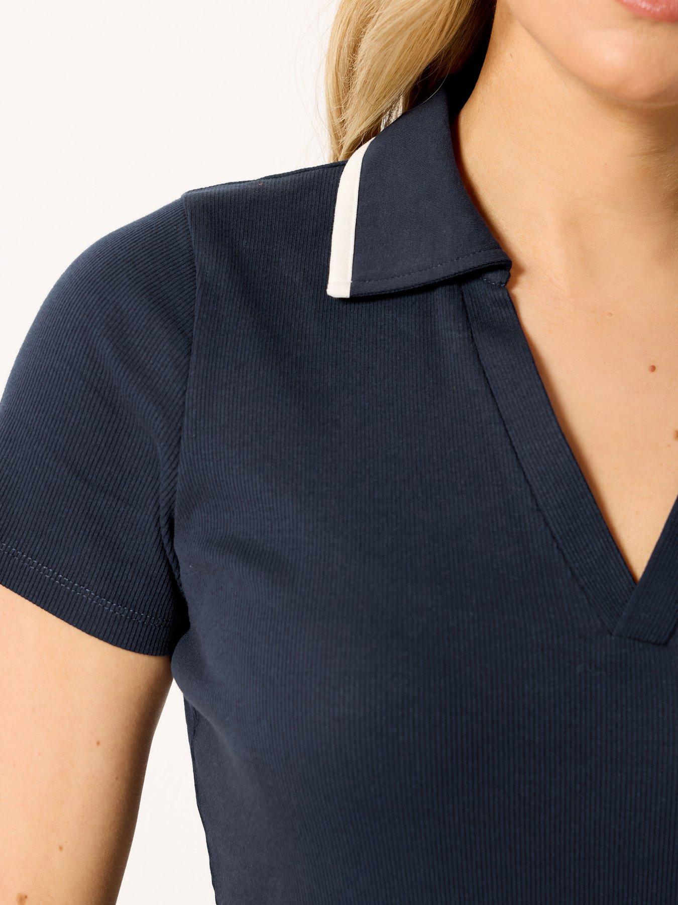 Image 4 of 5 of Long Tall Sally Tipped Collar Polo - Black