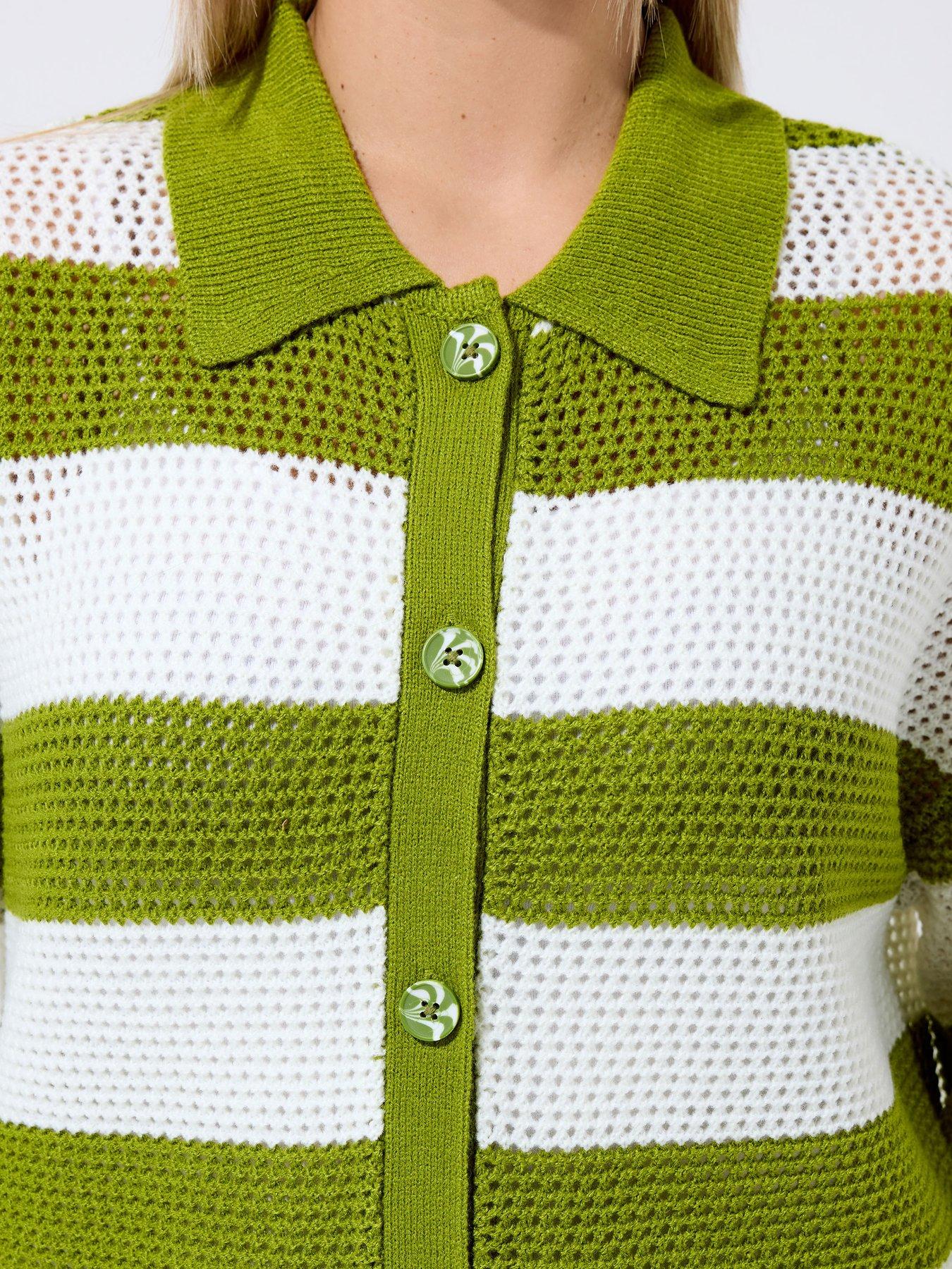 yours-curve-stripe-boxy-knitted-shirt-greenoutfit