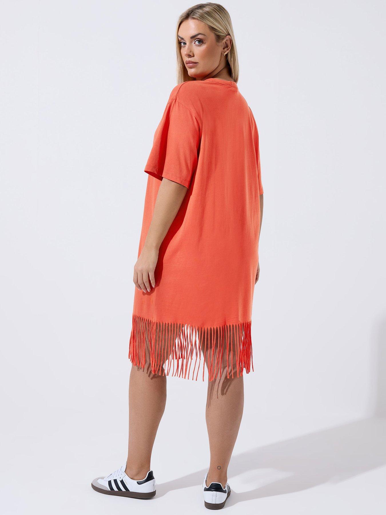 yours-curve-tassel-beach-dress-orangestillFront