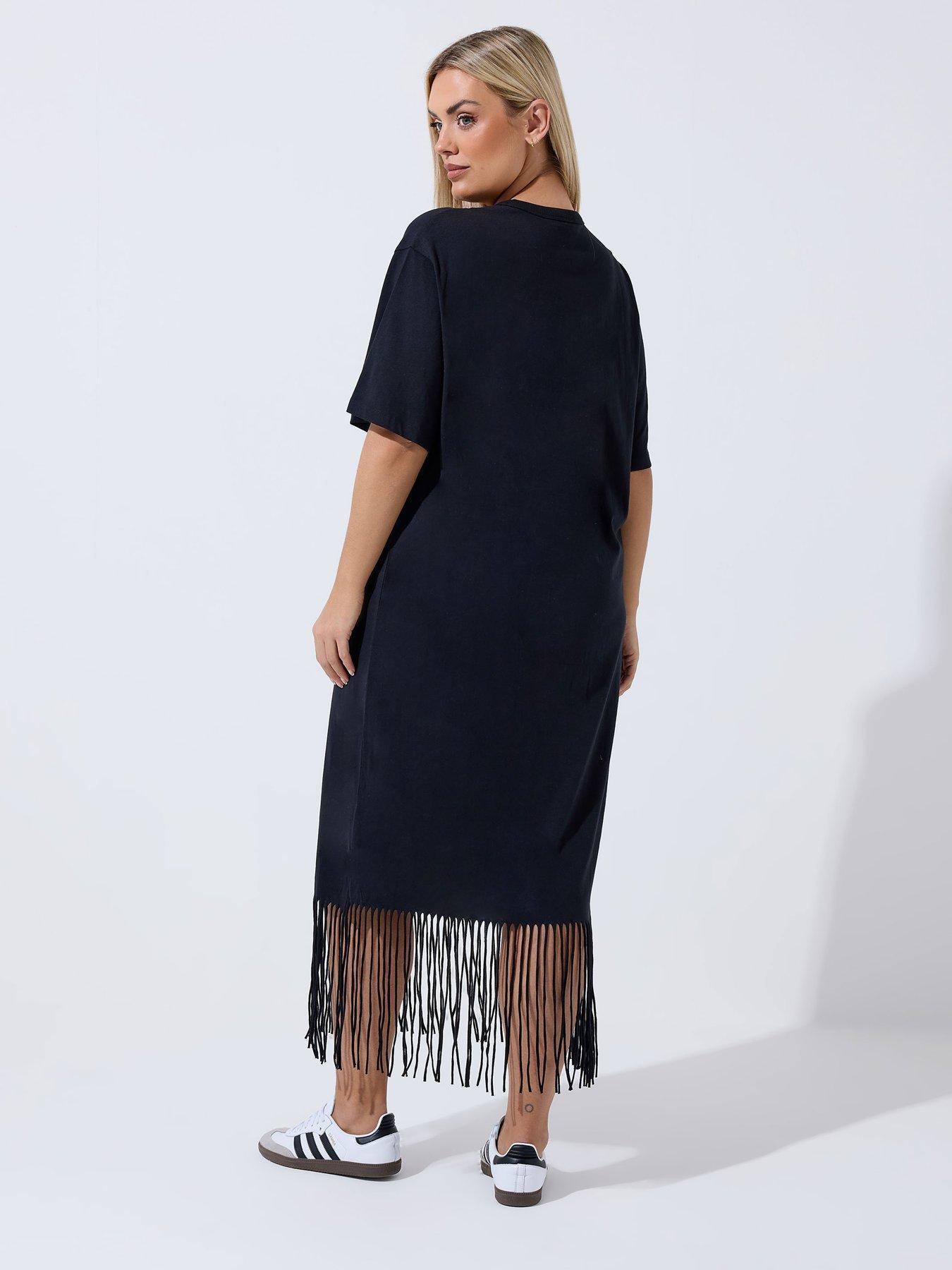 yours-curve-tassel-beach-dress-blackstillFront